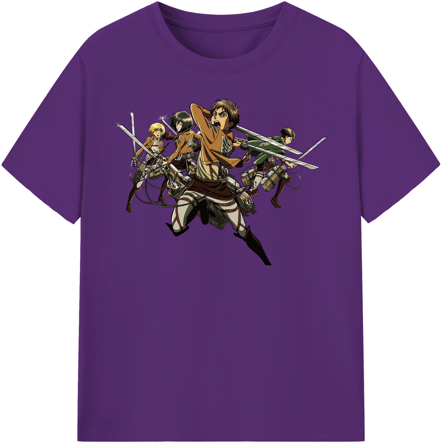 （画像用） 進撃の巨人 エレン･イェーガー Attack on Titan Eren Jäger 綿100％半袖Tシャツ（フロントプリント）