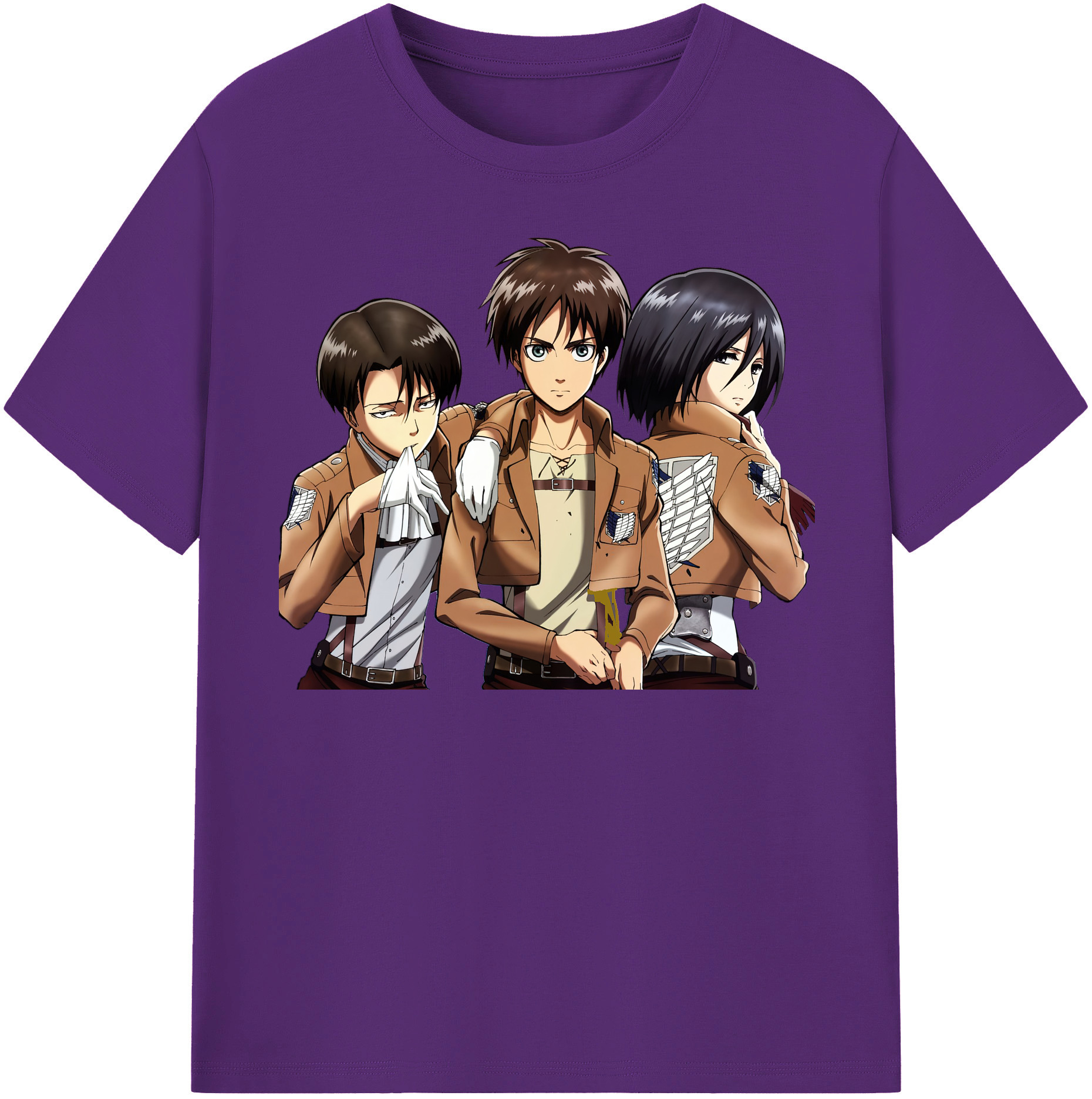 （画像用） 進撃の巨人 エレン･イェーガー Attack on Titan Eren Jäger 綿100％半袖Tシャツ（フロントプリント）