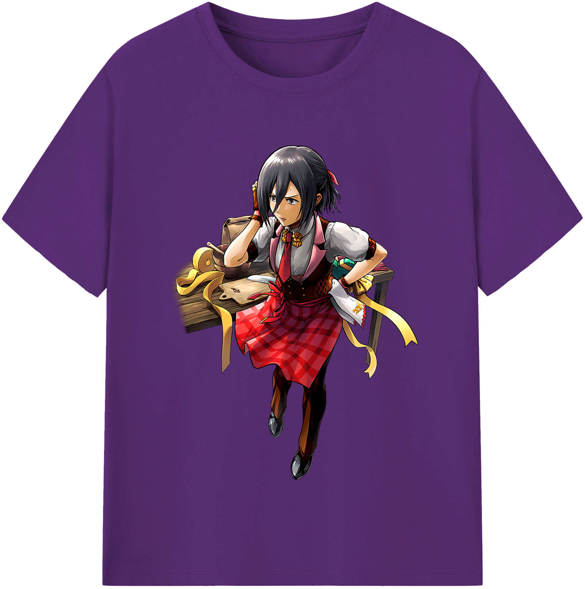 （画像用） 進撃の巨人 ミカサ·アッカーマン Attack on Titan Mikasa Ackerman 綿100％半袖Tシャツ（フロントプリント）