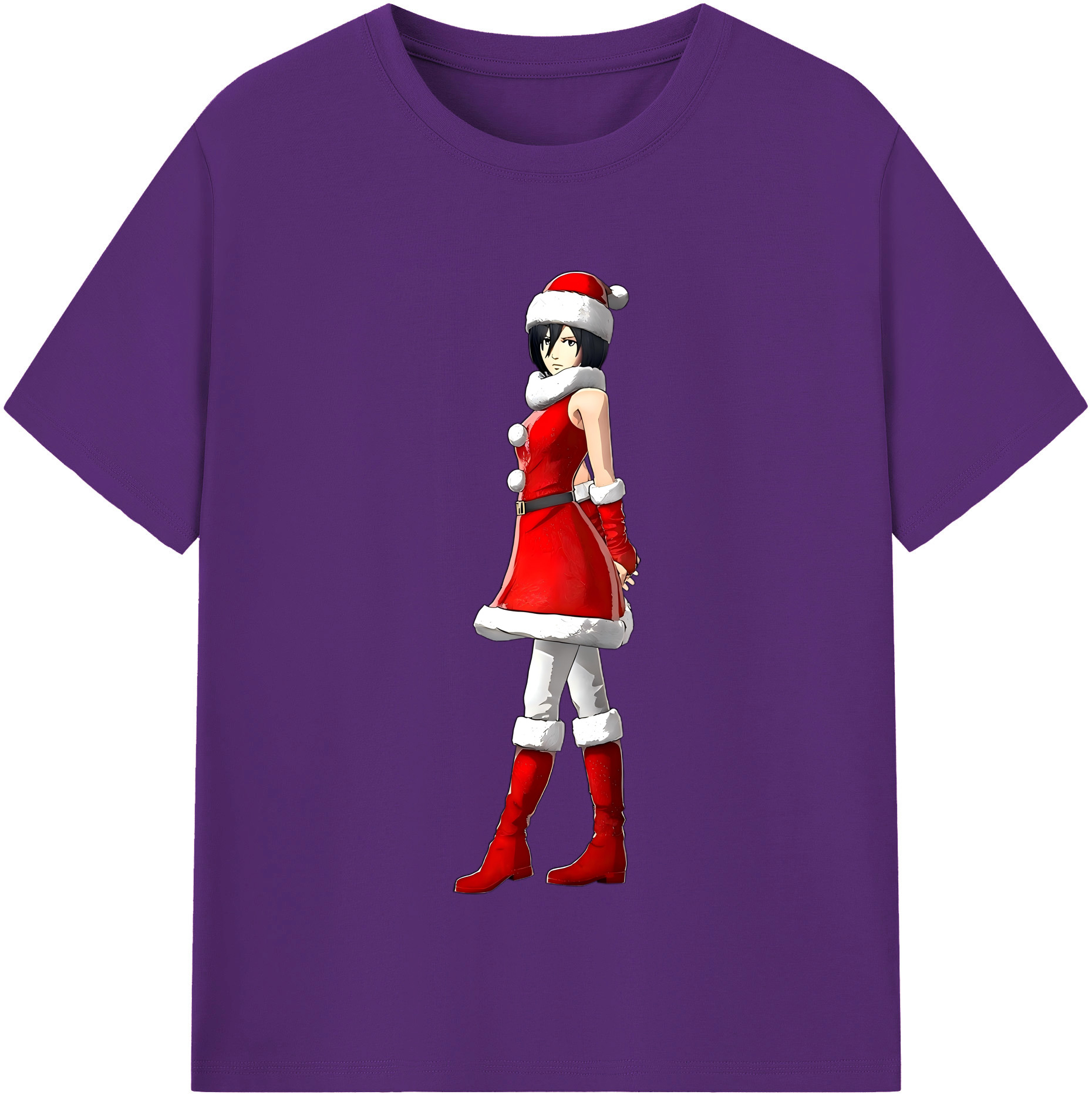 （画像用） 進撃の巨人 ミカサ·アッカーマン Attack on Titan Mikasa Ackerman 綿100％半袖Tシャツ（フロントプリント）
