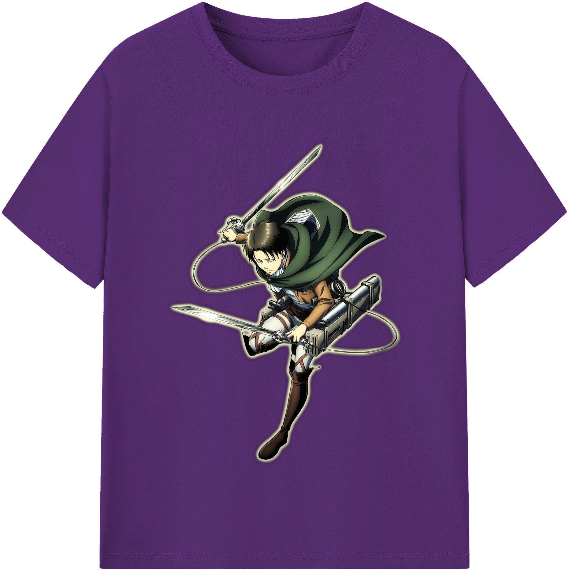 （画像用） 進撃の巨人 リヴァイ·アッカーマン Attack on Titan Levi Ackerman 綿100％半袖Tシャツ（フロントプリント）