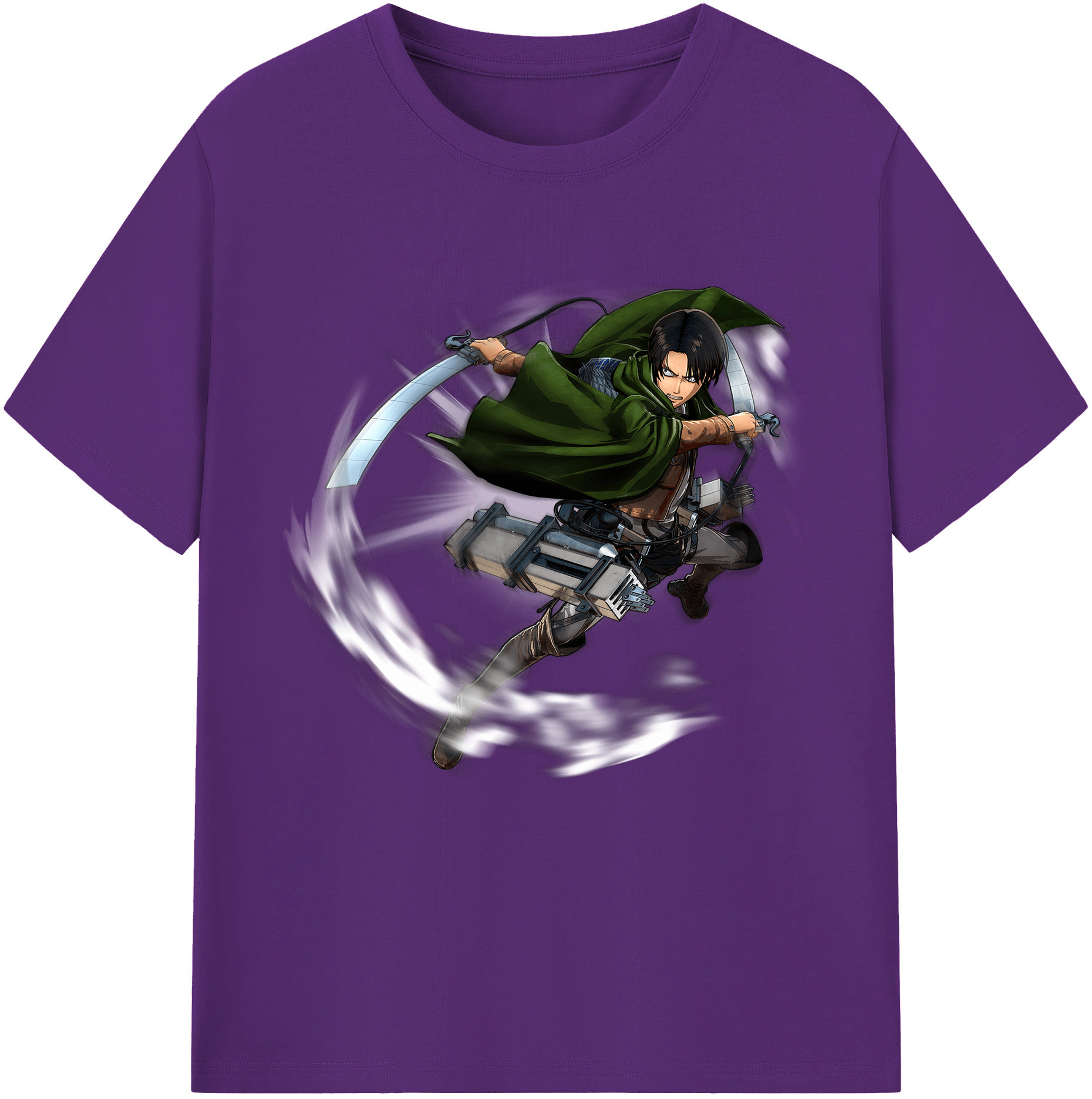 （画像用） 進撃の巨人 リヴァイ·アッカーマン Attack on Titan Levi Ackerman 綿100％半袖Tシャツ（フロントプリント）