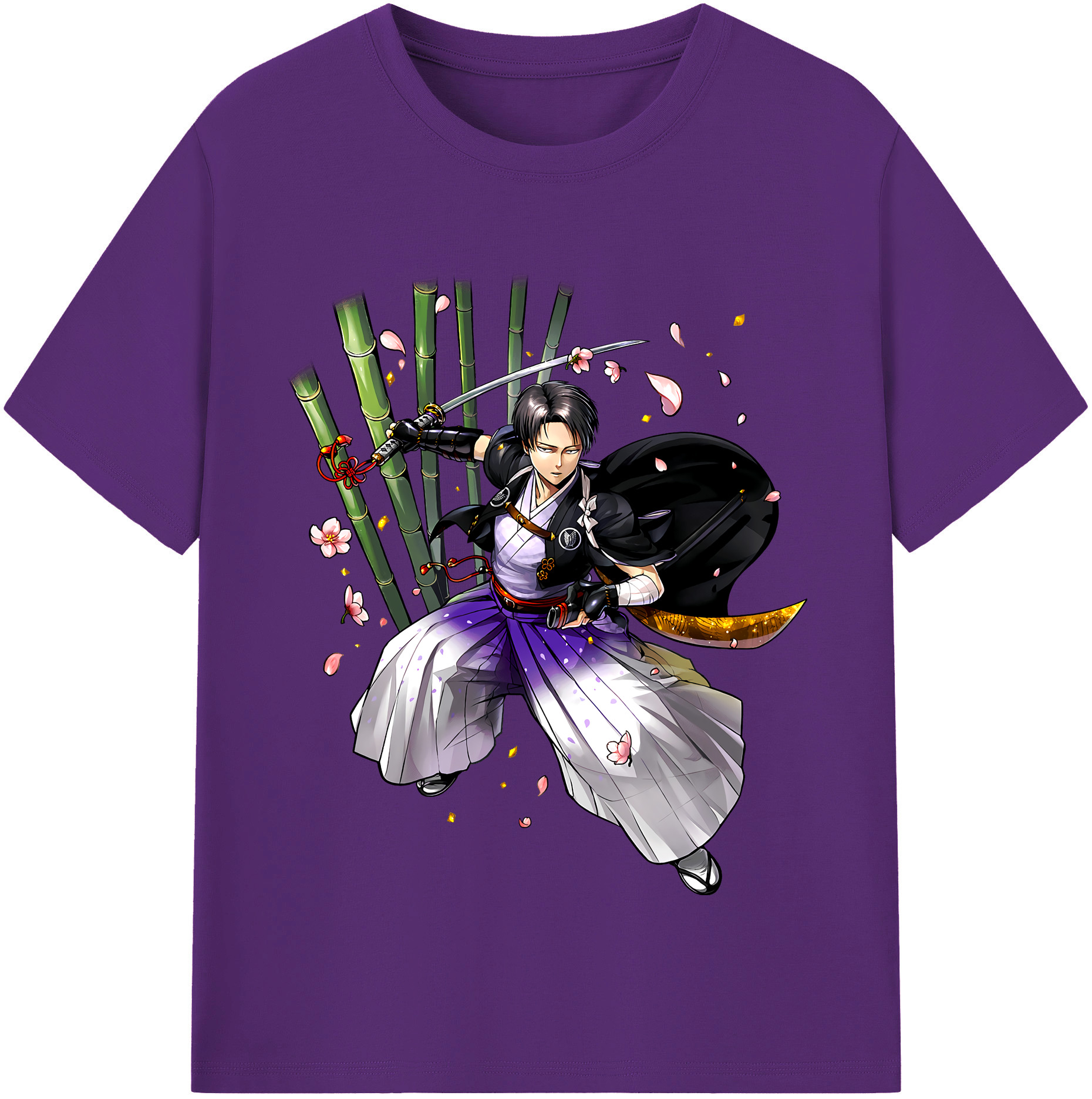 （画像用） 進撃の巨人 リヴァイ·アッカーマン Attack on Titan Levi Ackerman 綿100％半袖Tシャツ（フロントプリント）