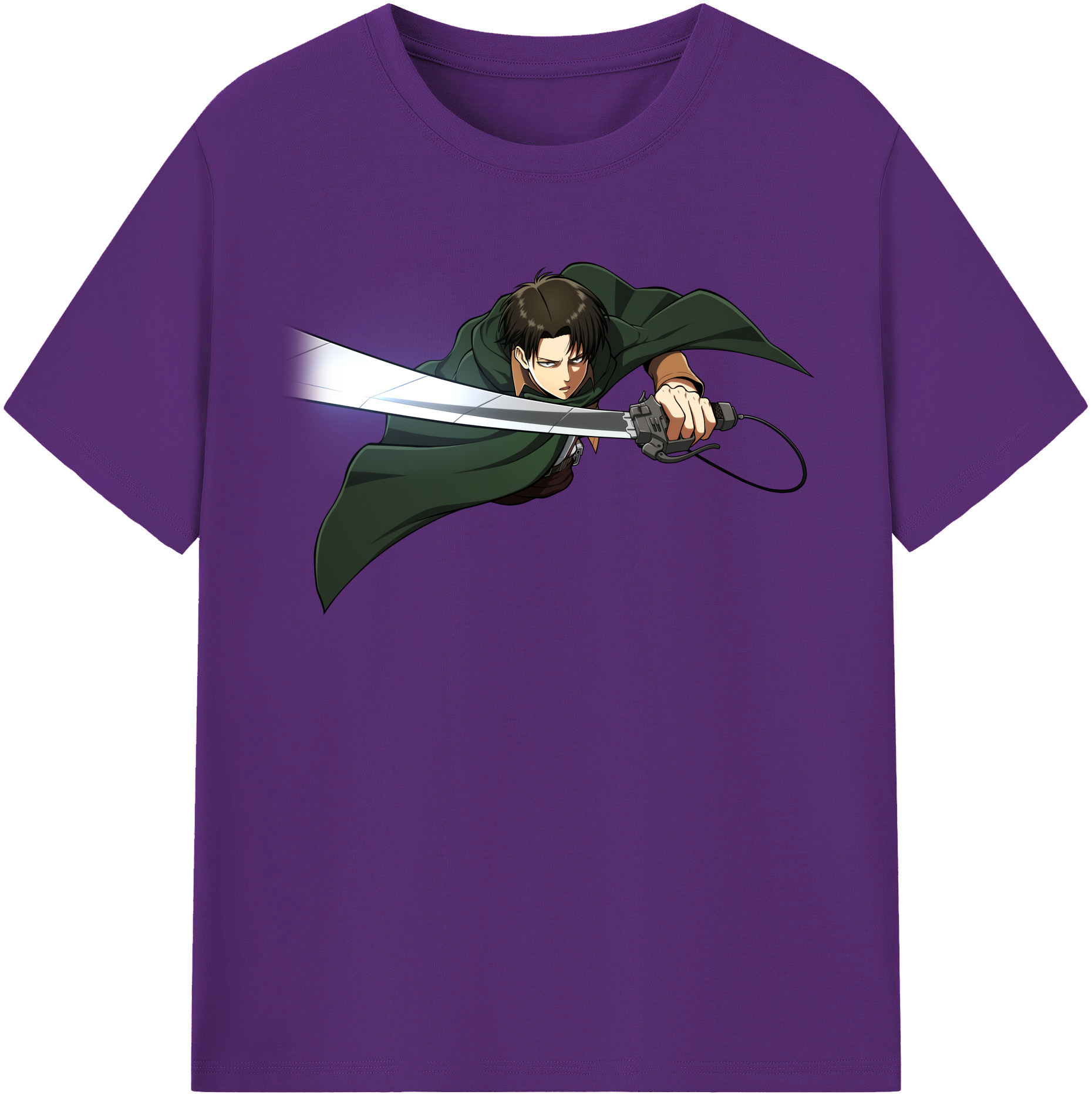 （画像用） 進撃の巨人 リヴァイ·アッカーマン Attack on Titan Levi Ackerman 綿100％半袖Tシャツ（フロントプリント）