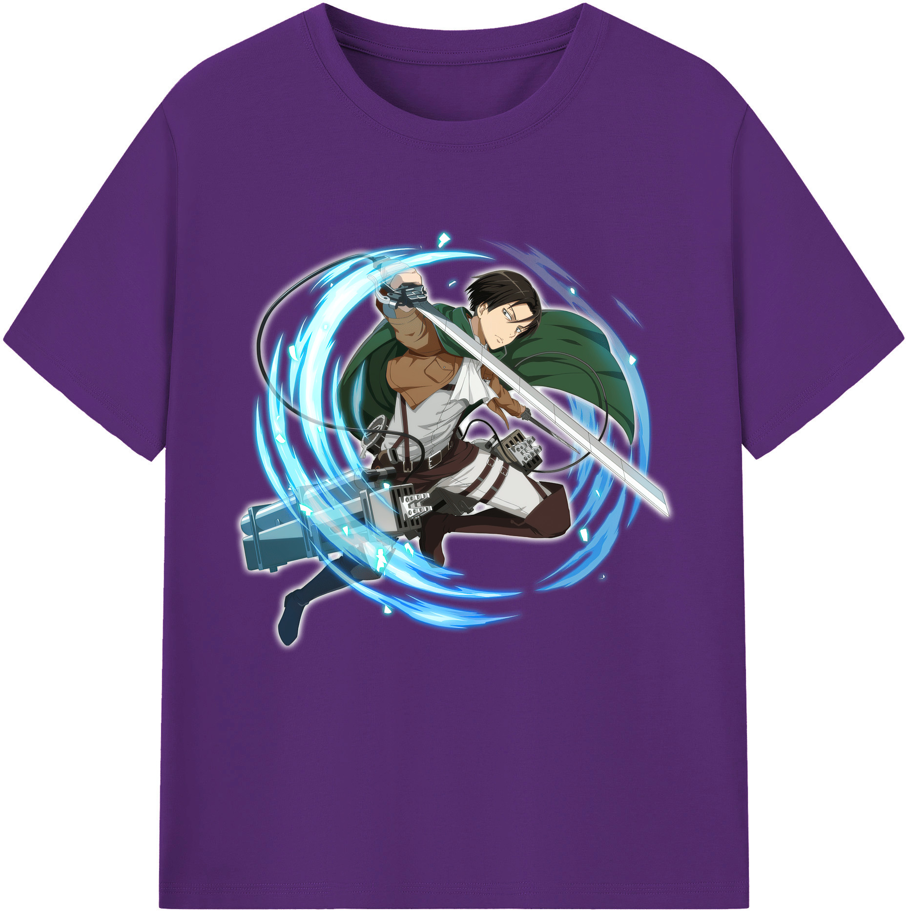 （画像用） 進撃の巨人 リヴァイ·アッカーマン Attack on Titan Levi Ackerman 綿100％半袖Tシャツ（フロントプリント）
