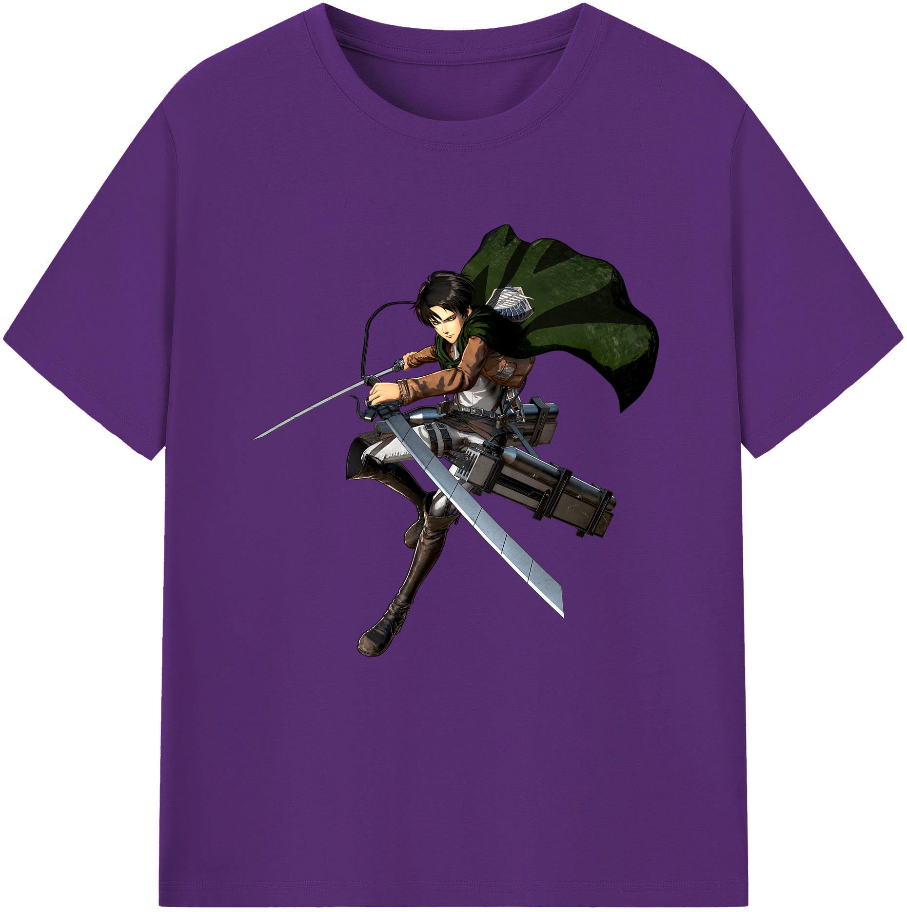 （画像用） 進撃の巨人 リヴァイ·アッカーマン Attack on Titan Levi Ackerman 綿100％半袖Tシャツ（フロントプリント）