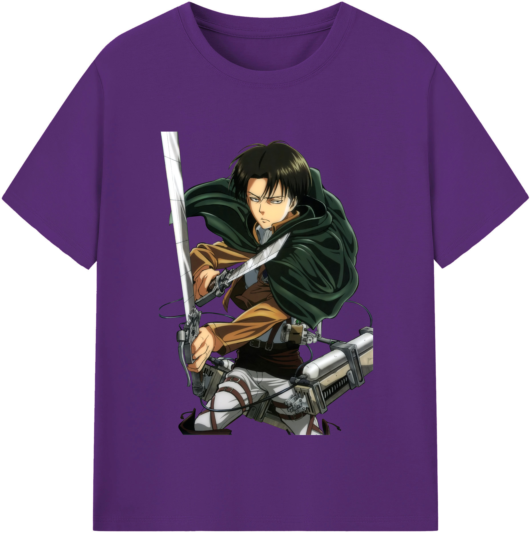 （画像用） 進撃の巨人 リヴァイ·アッカーマン Attack on Titan Levi Ackerman 綿100％半袖Tシャツ（フロントプリント）