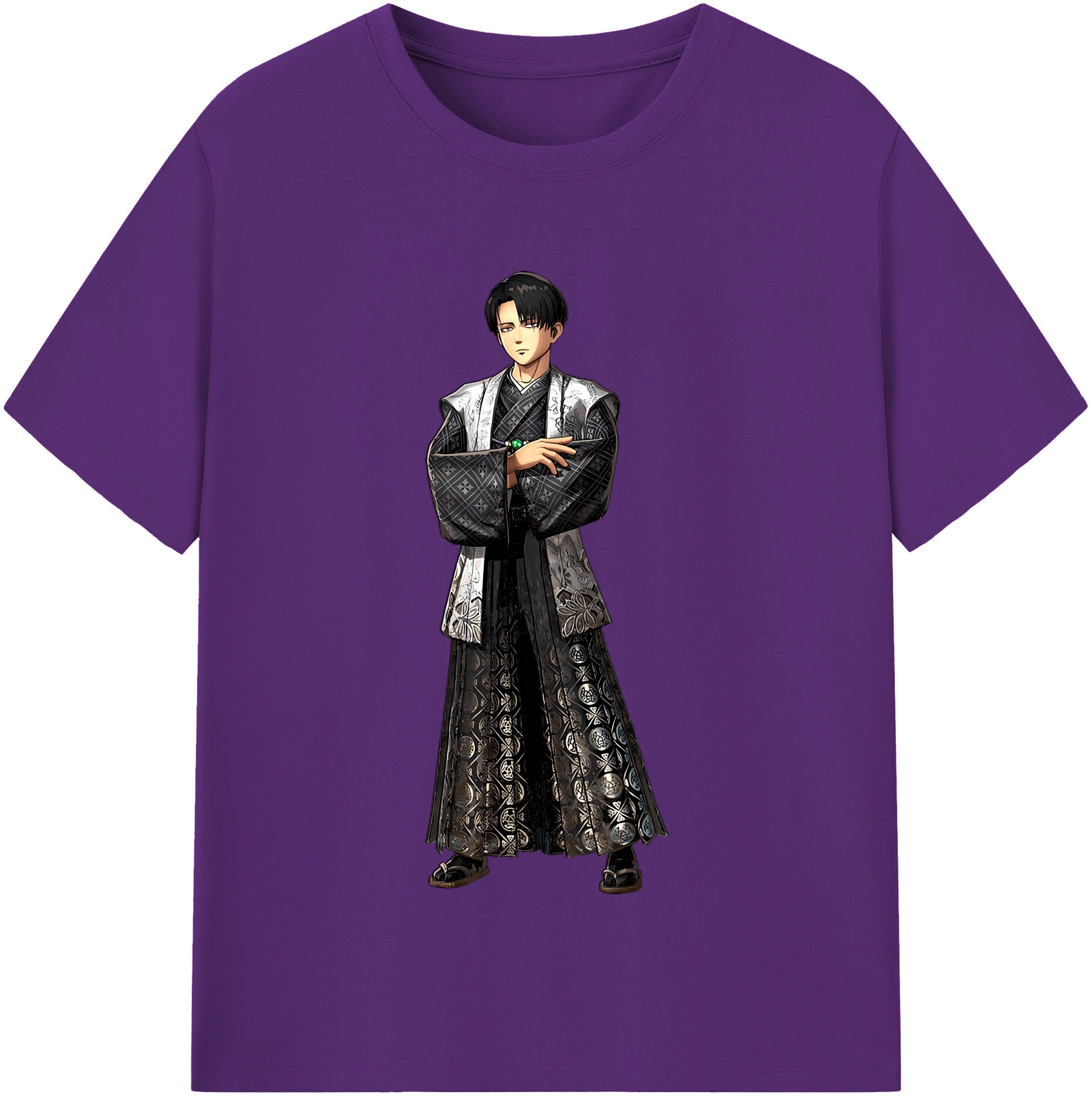 （画像用） 進撃の巨人 リヴァイ·アッカーマン Attack on Titan Levi Ackerman 綿100％半袖Tシャツ（フロントプリント）