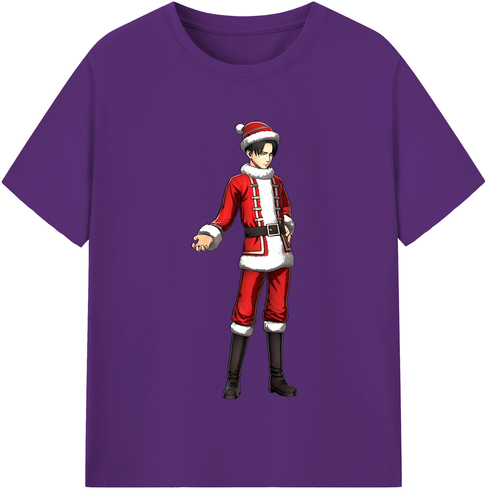 （画像用） 進撃の巨人 リヴァイ·アッカーマン Attack on Titan Levi Ackerman 綿100％半袖Tシャツ（フロントプリント）