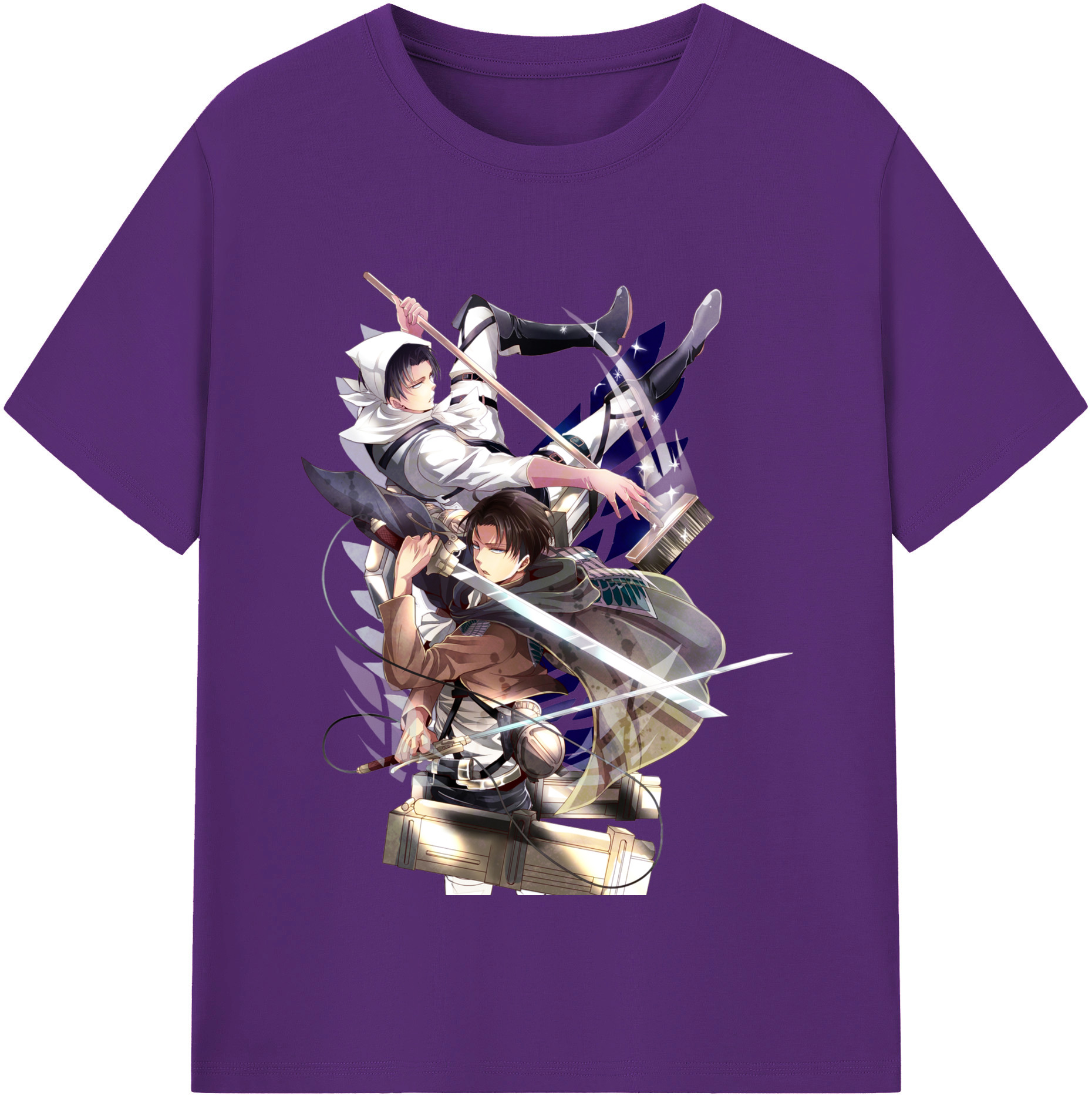（画像用） 進撃の巨人 リヴァイ·アッカーマン Attack on Titan Levi Ackerman 綿100％半袖Tシャツ（フロントプリント）