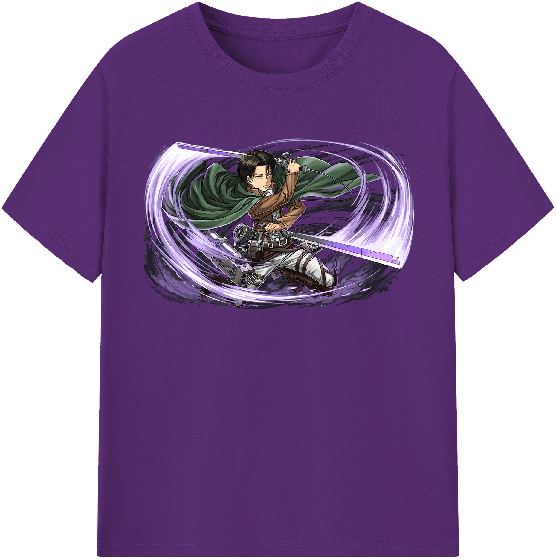 （画像用） 進撃の巨人 リヴァイ·アッカーマン Attack on Titan Levi Ackerman 綿100％半袖Tシャツ（フロントプリント）