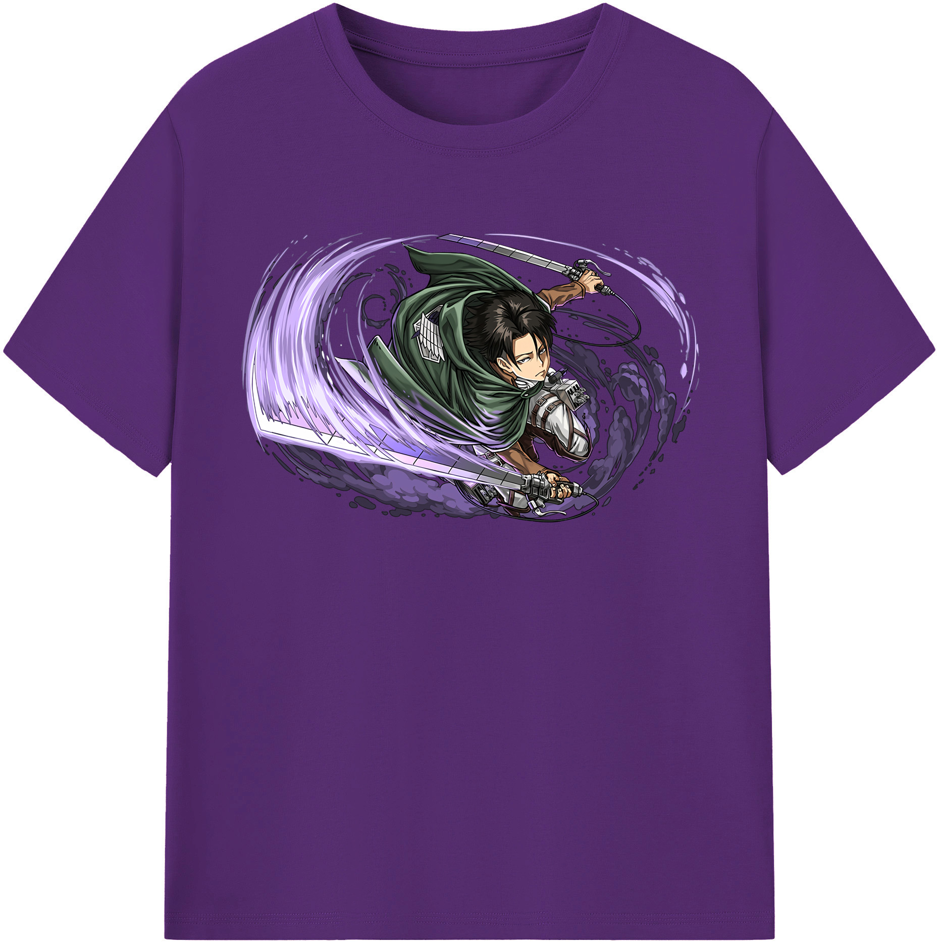 （画像用） 進撃の巨人 リヴァイ·アッカーマン Attack on Titan Levi Ackerman 綿100％半袖Tシャツ（フロントプリント）