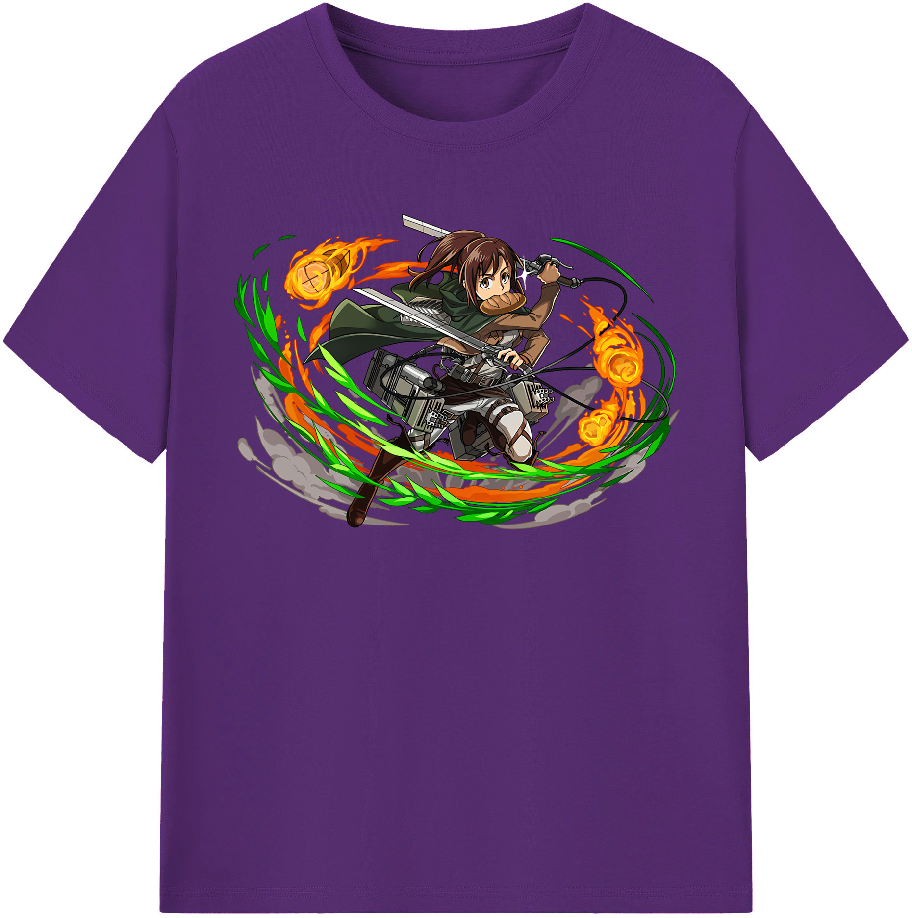 （画像用） 進撃の巨人 サシャ·ブラウス Attack on Titan Sasha Blaus 綿100％半袖Tシャツ（フロントプリント）
