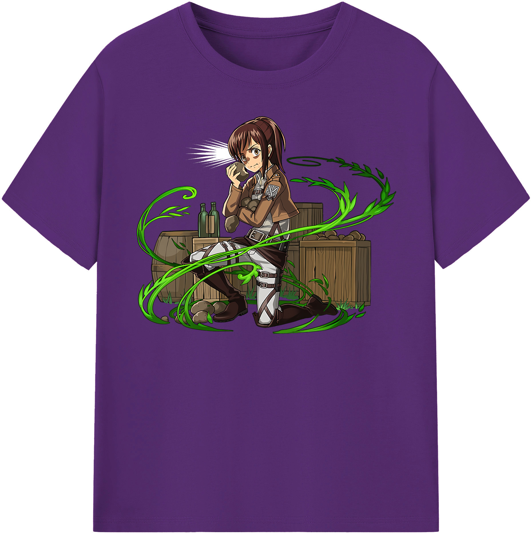 （画像用） 進撃の巨人 サシャ·ブラウス Attack on Titan Sasha Blaus 綿100％半袖Tシャツ（フロントプリント）
