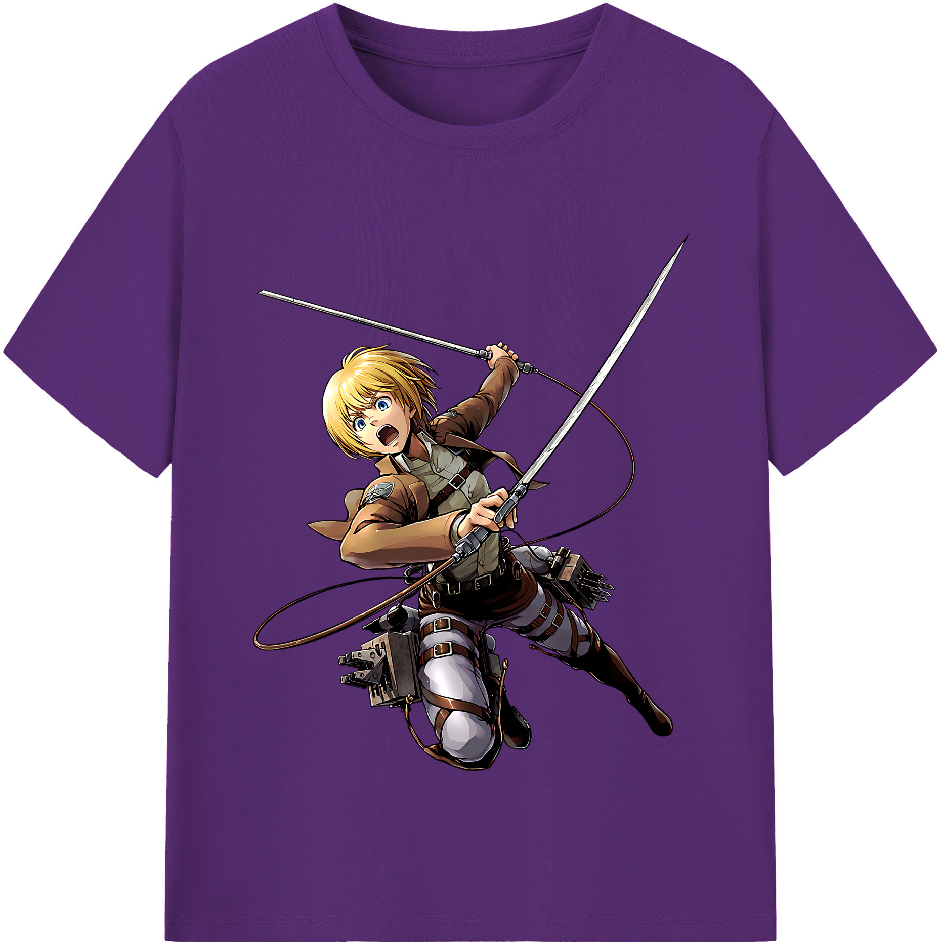 （画像用） 進撃の巨人 アルミン·アルレルト Attack on Titan Armin Arlert 綿100％半袖Tシャツ（フロントプリント）