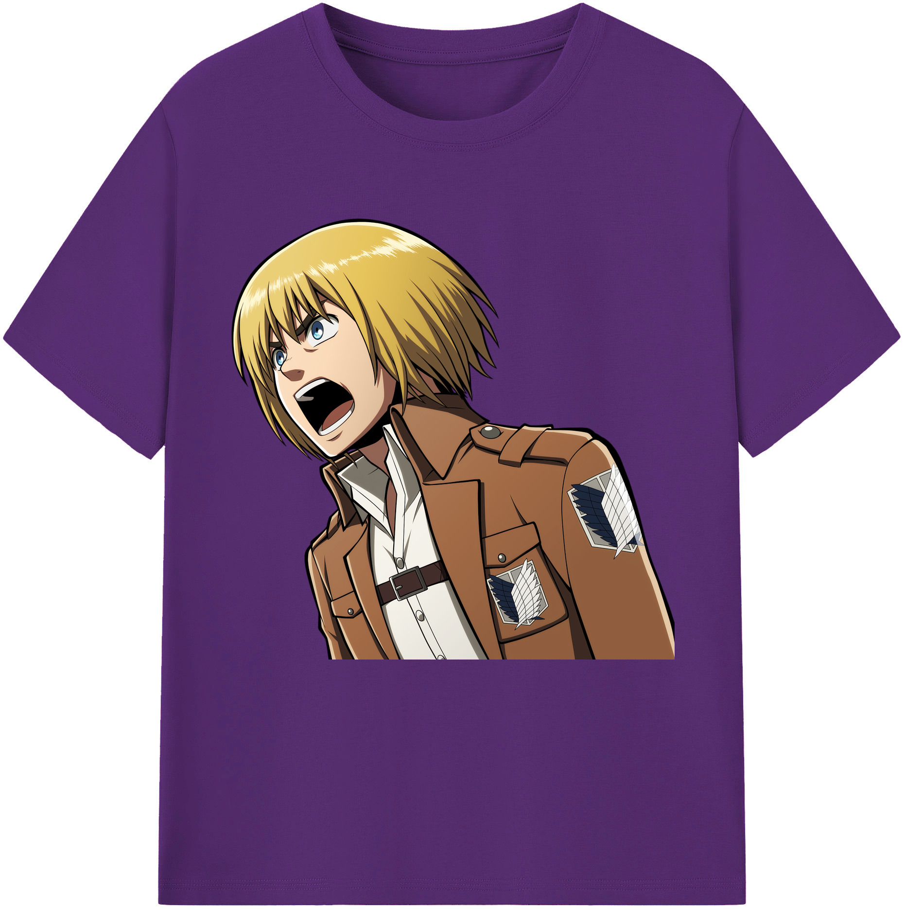 （画像用） 進撃の巨人 アルミン·アルレルト Attack on Titan Armin Arlert 綿100％半袖Tシャツ（フロントプリント）