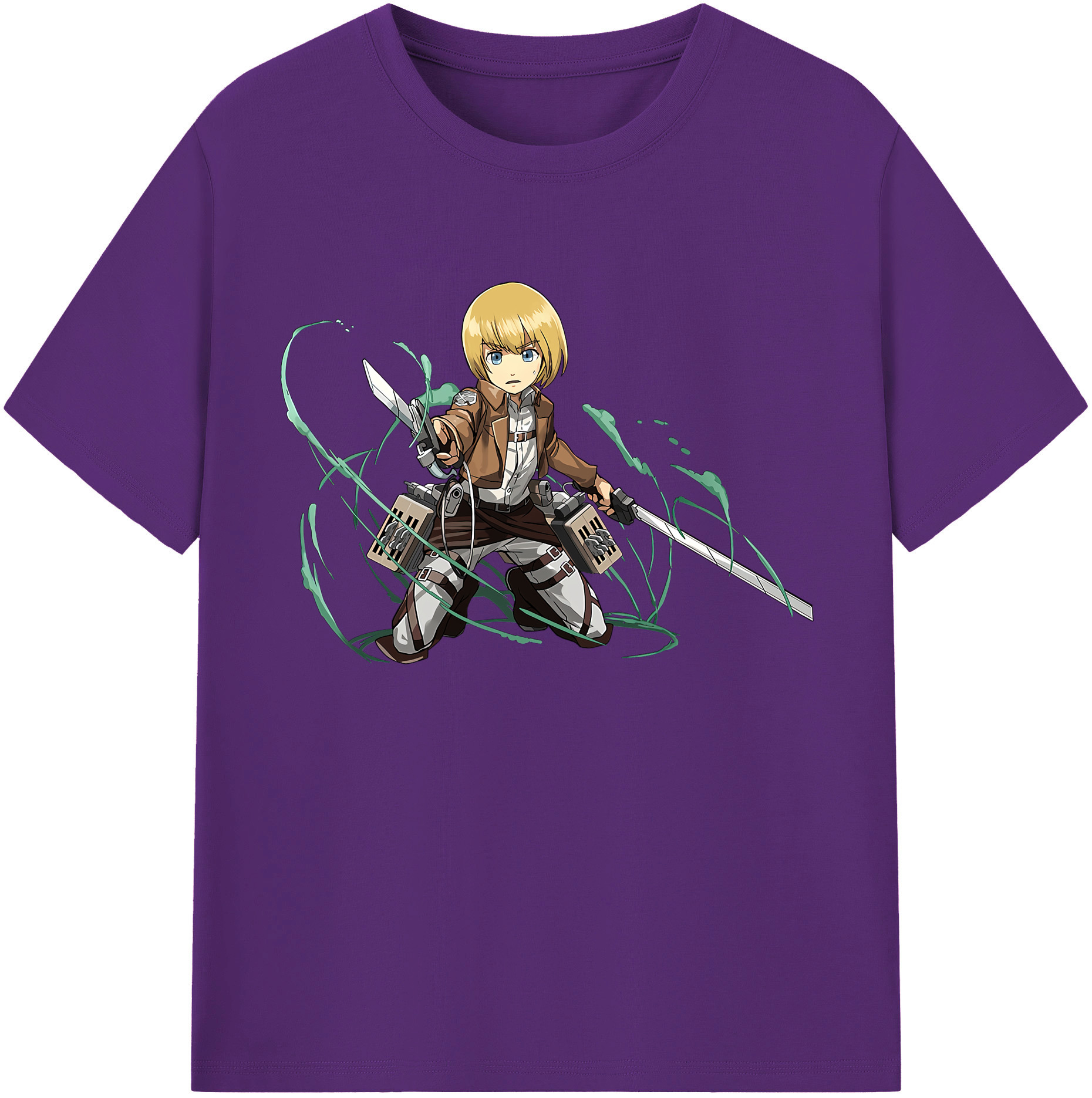 （画像用） 進撃の巨人 アルミン·アルレルト Attack on Titan Armin Arlert 綿100％半袖Tシャツ（フロントプリント）