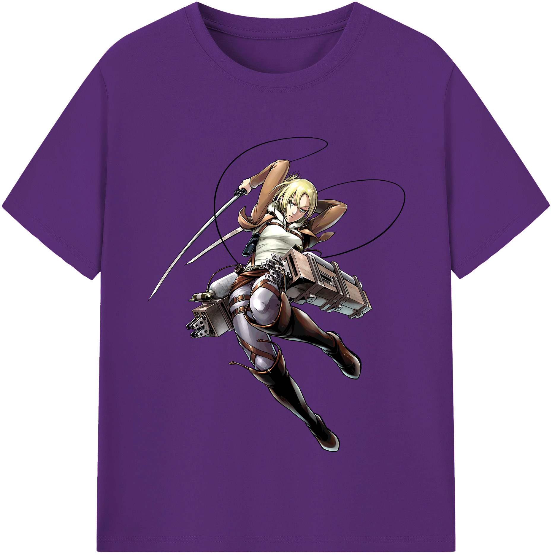 （画像用） 進撃の巨人 アニ・レオンハート Attack on Titan Annie Leonhart 綿100％半袖Tシャツ（フロントプリント）