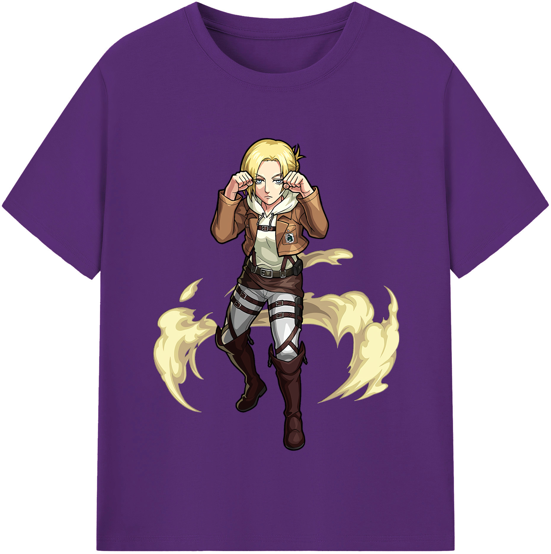 （画像用） 進撃の巨人 アニ・レオンハート Attack on Titan Annie Leonhart 綿100％半袖Tシャツ（フロントプリント）