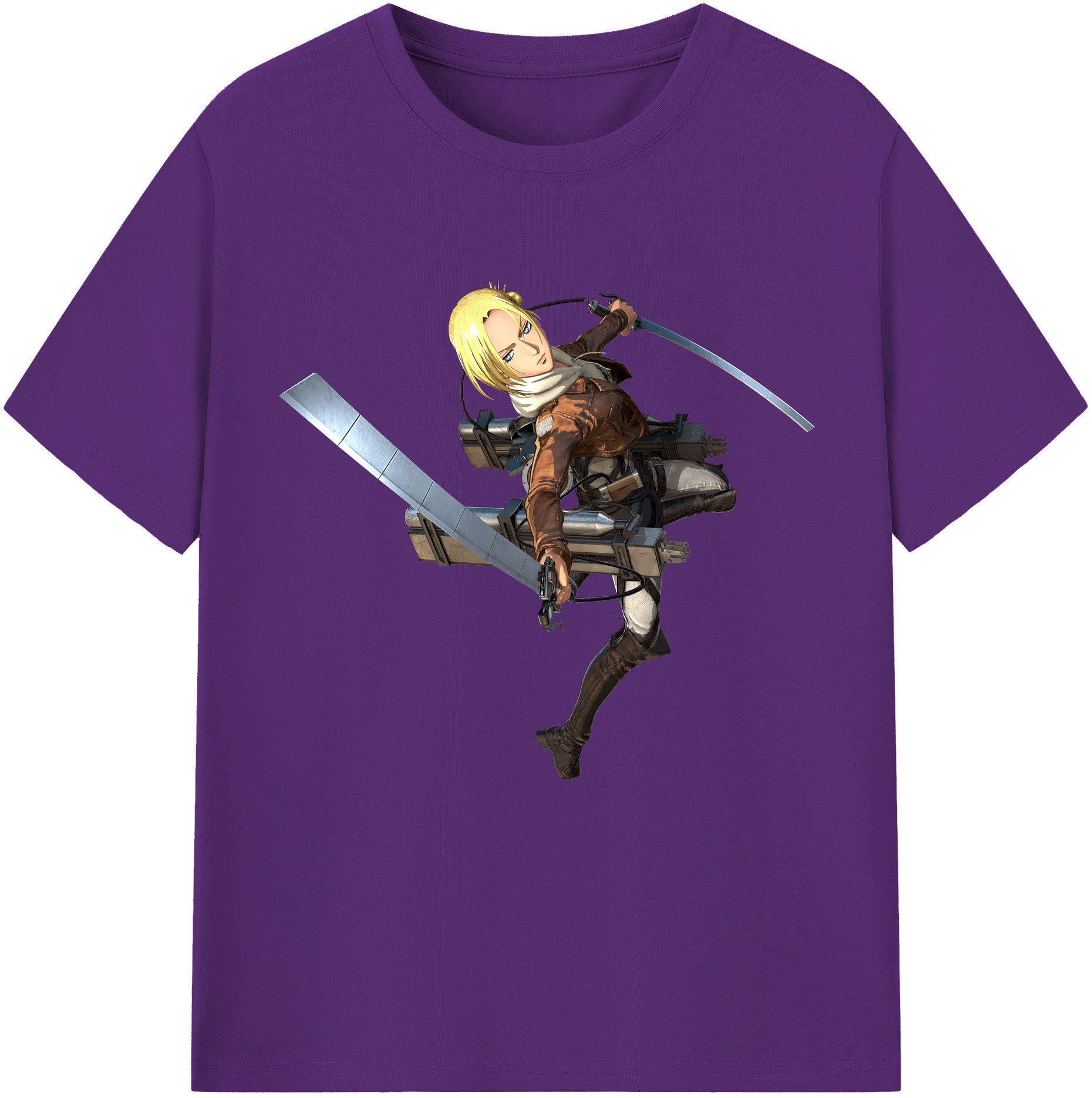 （画像用） 進撃の巨人 アニ・レオンハート Attack on Titan Annie Leonhart 綿100％半袖Tシャツ（フロントプリント）