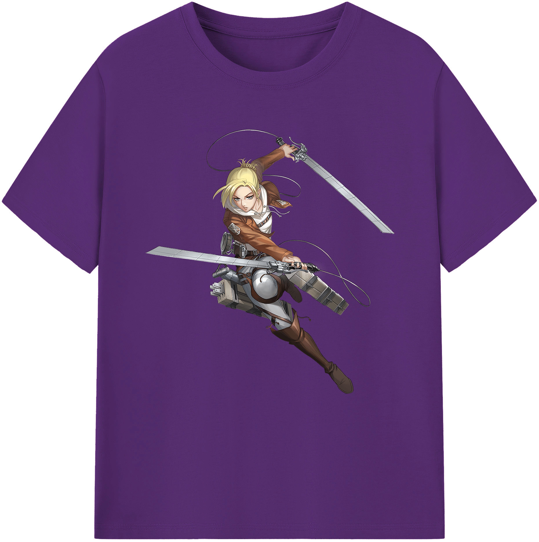 （画像用） 進撃の巨人 アニ・レオンハート Attack on Titan Annie Leonhart 綿100％半袖Tシャツ（フロントプリント）