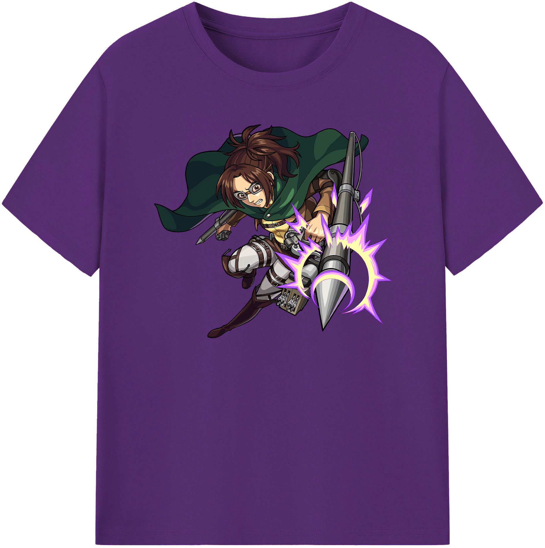 （画像用） 進撃の巨人 ハンジ·ゾエ Attack on Titan Hanji Zoe 綿100％半袖Tシャツ（フロントプリント）