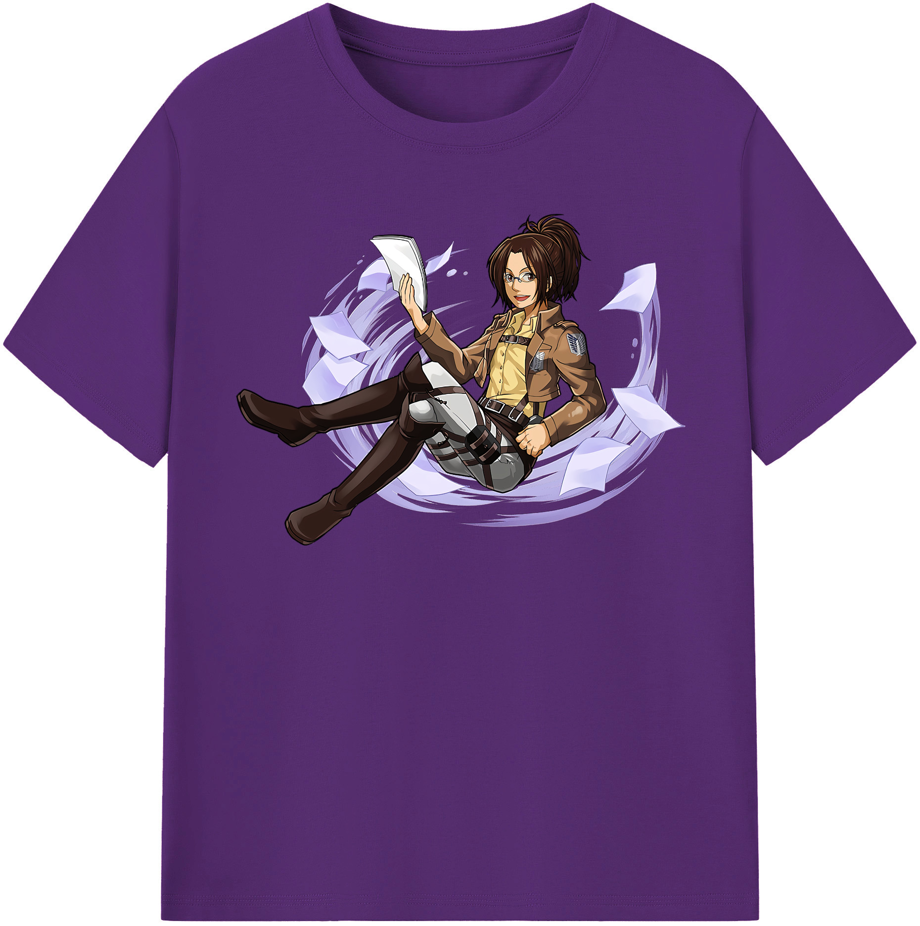（画像用） 進撃の巨人 ハンジ·ゾエ Attack on Titan Hanji Zoe 綿100％半袖Tシャツ（フロントプリント）