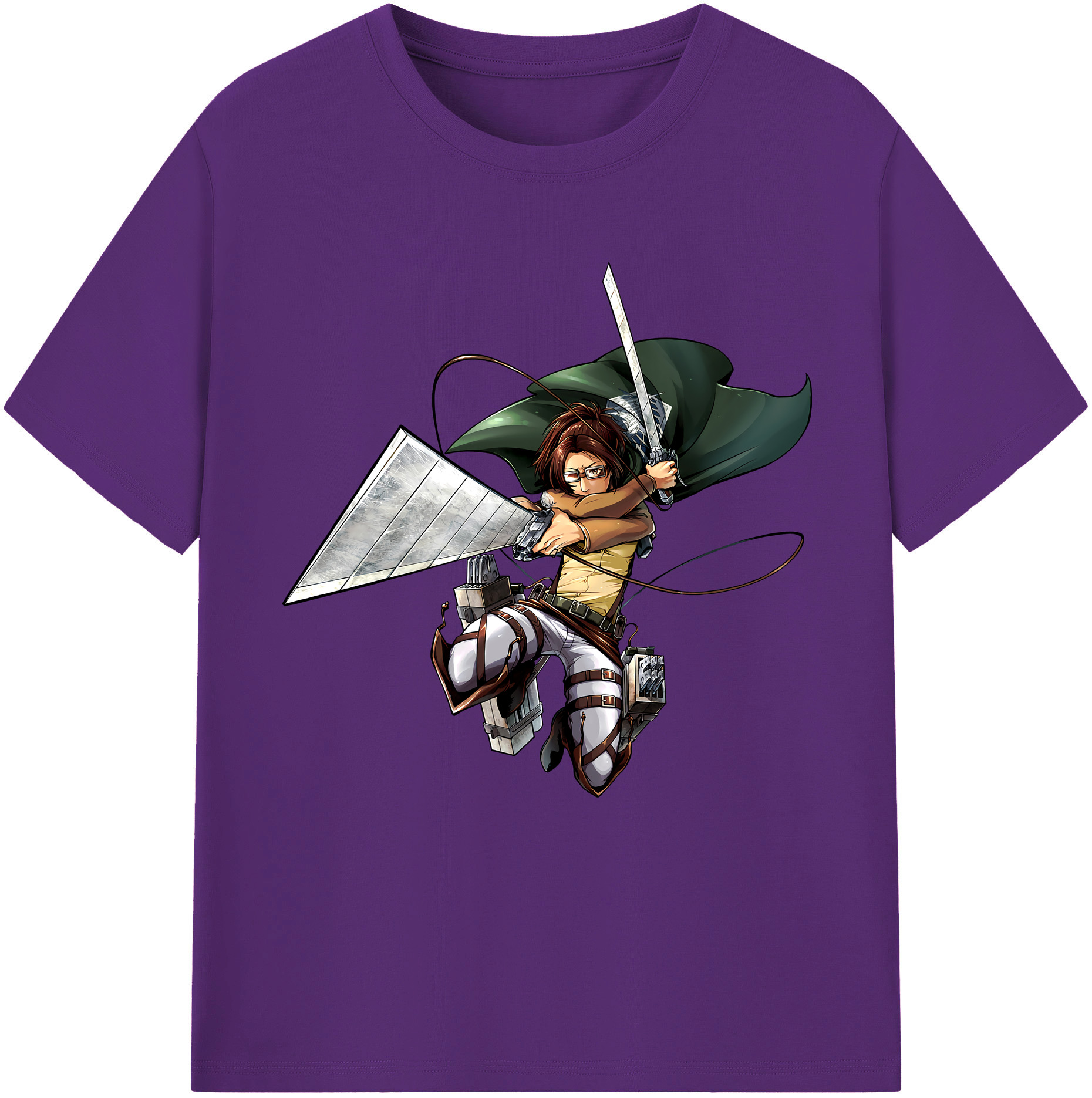 （画像用） 進撃の巨人 ハンジ·ゾエ Attack on Titan Hanji Zoe 綿100％半袖Tシャツ（フロントプリント）
