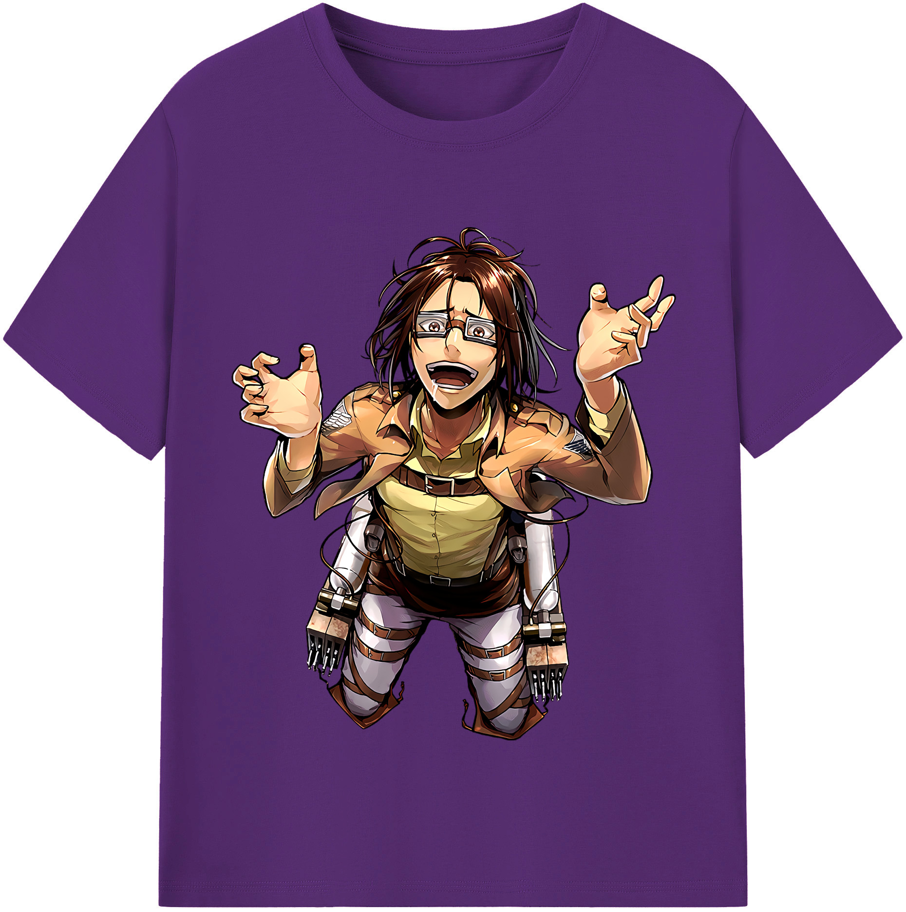 （画像用） 進撃の巨人 ハンジ·ゾエ Attack on Titan Hanji Zoe 綿100％半袖Tシャツ（フロントプリント）