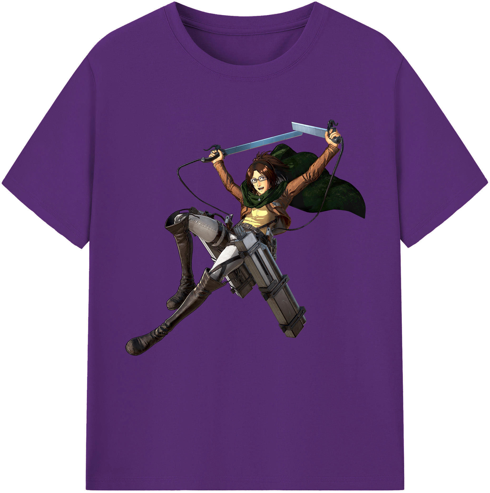（画像用） 進撃の巨人 ハンジ·ゾエ Attack on Titan Hanji Zoe 綿100％半袖Tシャツ（フロントプリント）