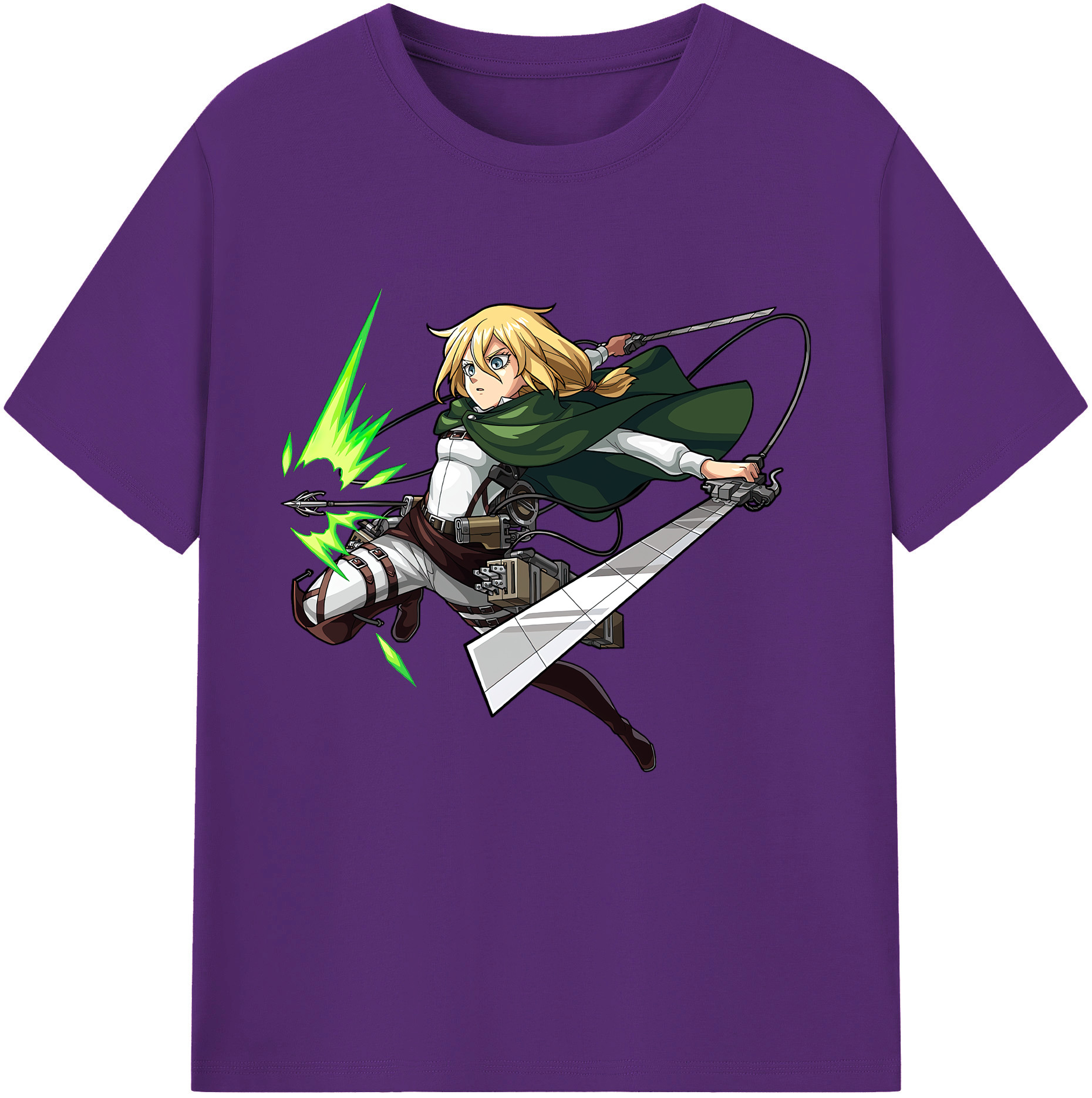 （画像用） 進撃の巨人 クリスタ·レンズ Attack on Titan Christa Lenz 綿100％半袖Tシャツ（フロントプリント）