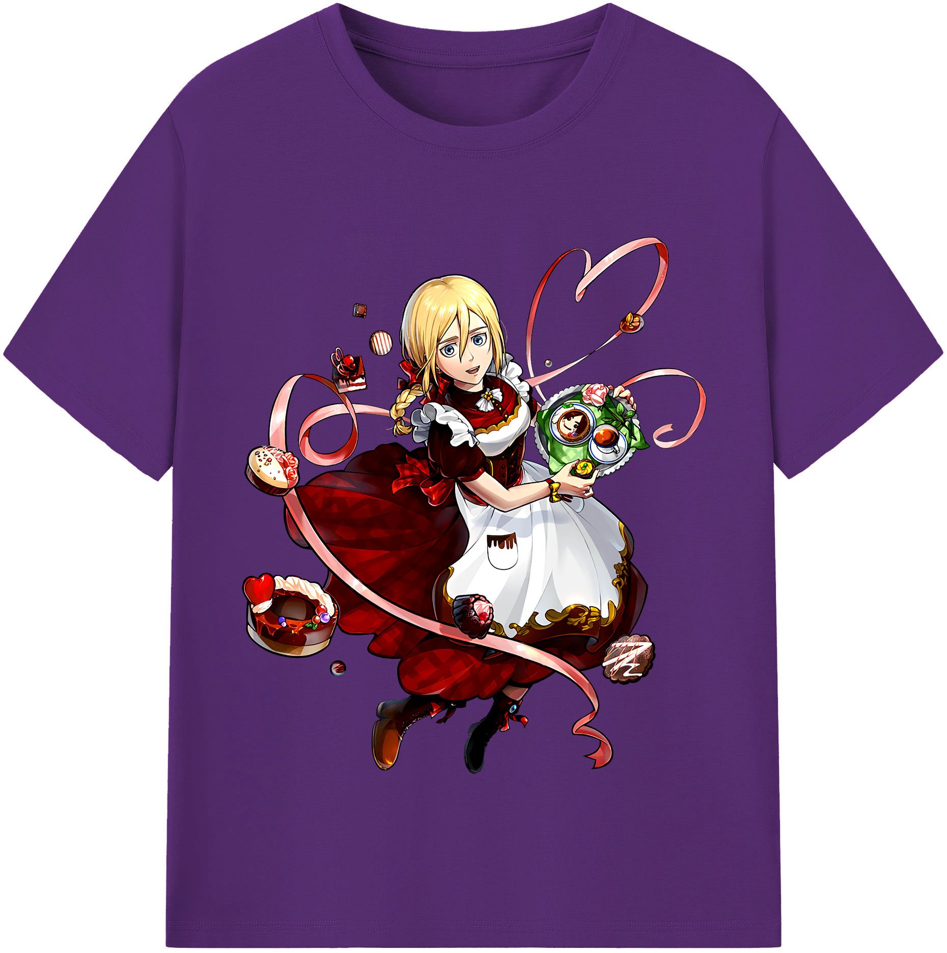 （画像用） 進撃の巨人 クリスタ·レンズ Attack on Titan Christa Lenz 綿100％半袖Tシャツ（フロントプリント）