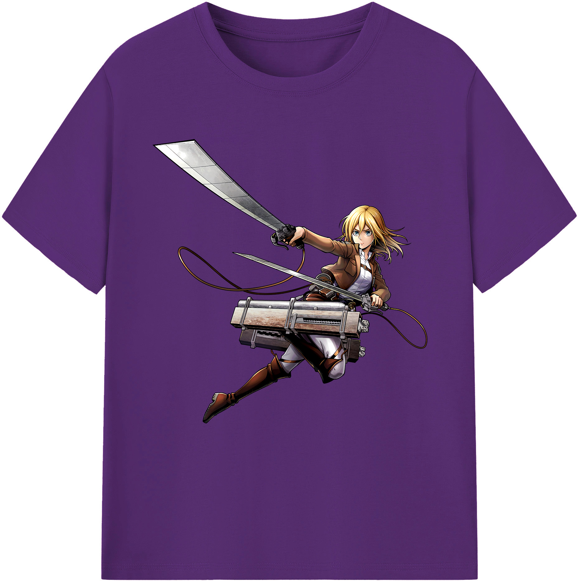 （画像用） 進撃の巨人 クリスタ·レンズ Attack on Titan Christa Lenz 綿100％半袖Tシャツ（フロントプリント）