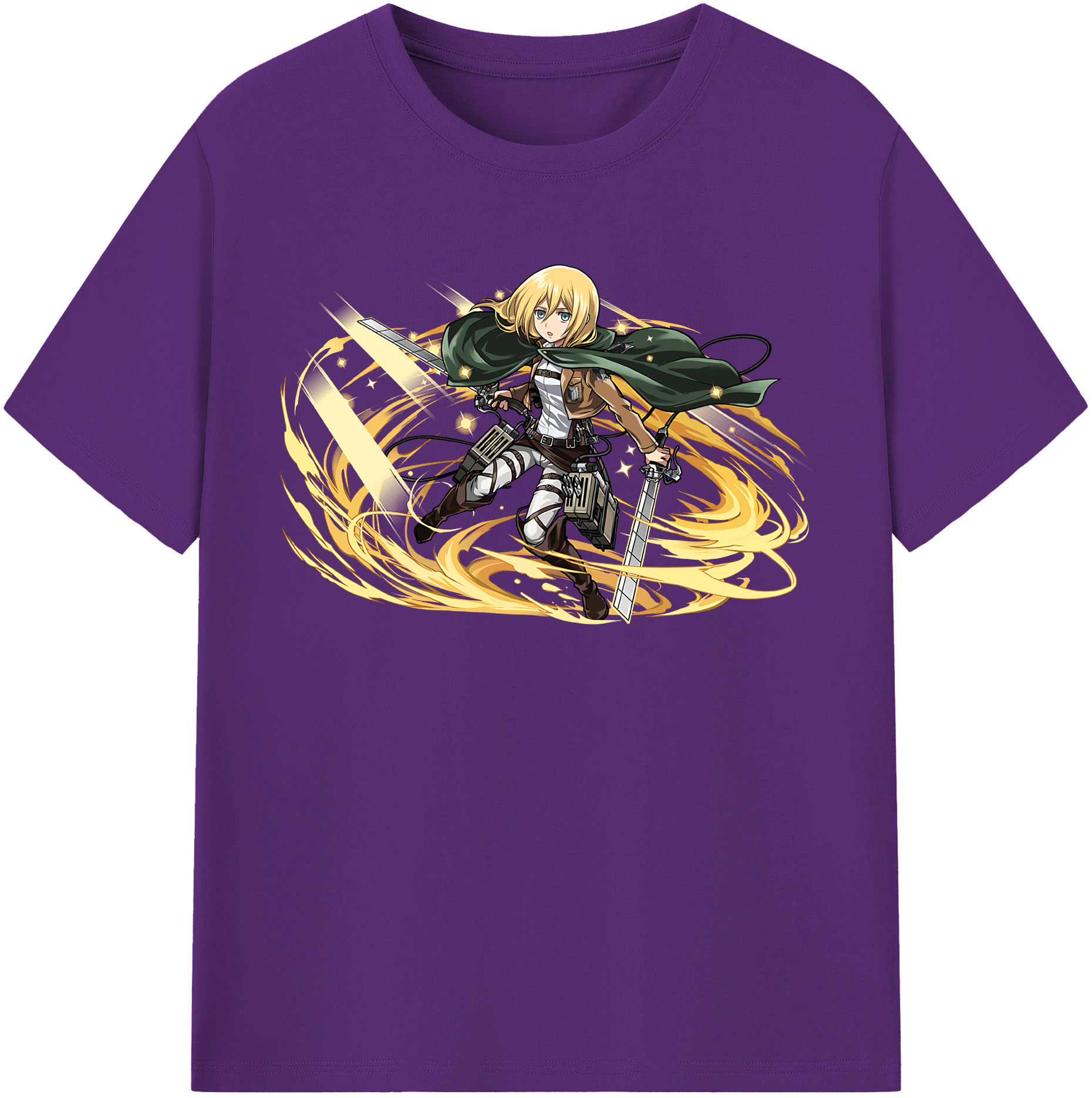 （画像用） 進撃の巨人 クリスタ·レンズ Attack on Titan Christa Lenz 綿100％半袖Tシャツ（フロントプリント）