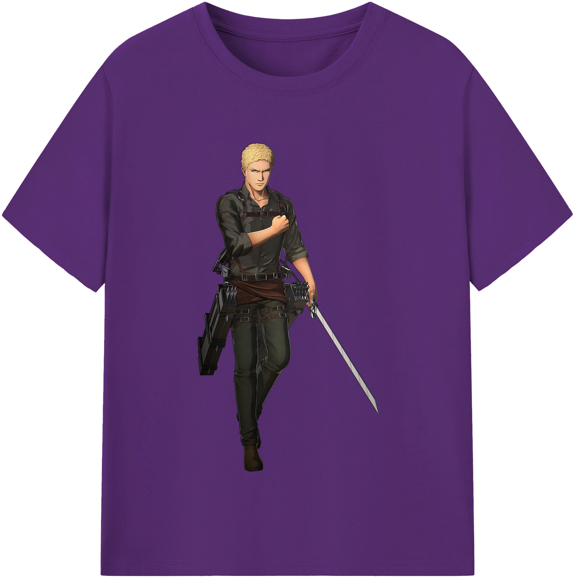（画像用） 進撃の巨人 ライナー・ブラウン Attack on Titan Reiner Braun 綿100％半袖Tシャツ（フロントプリント）