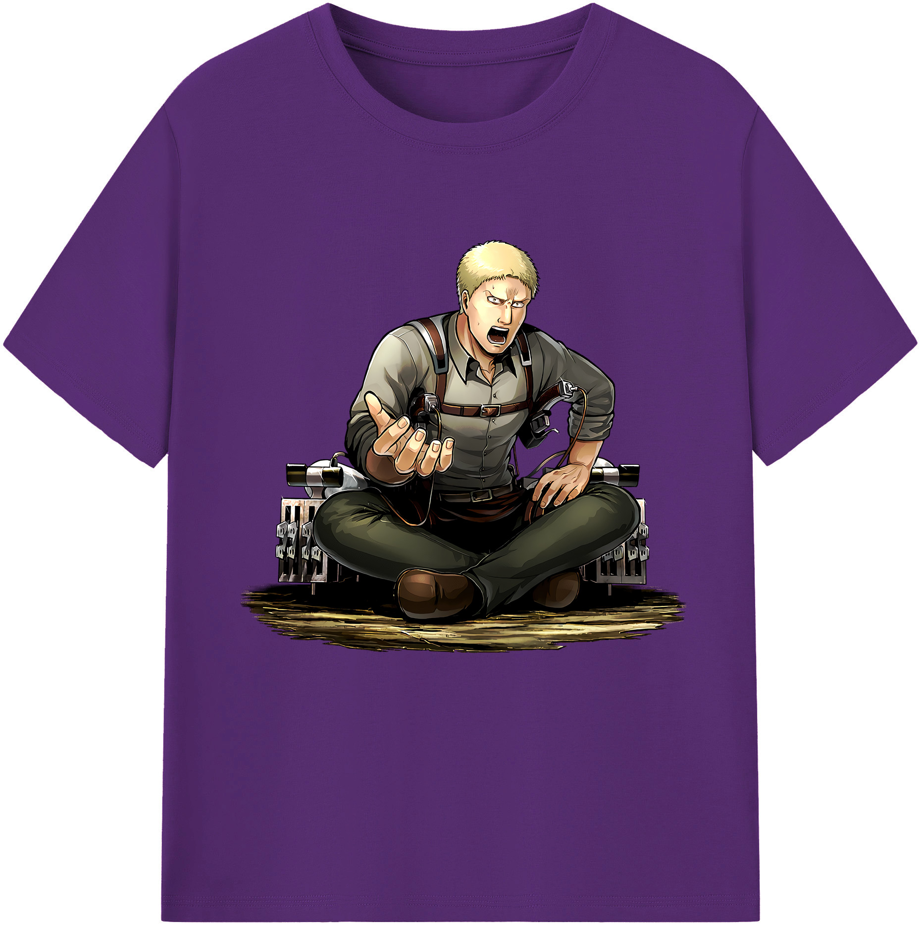 （画像用） 進撃の巨人 ライナー・ブラウン Attack on Titan Reiner Braun 綿100％半袖Tシャツ（フロントプリント）
