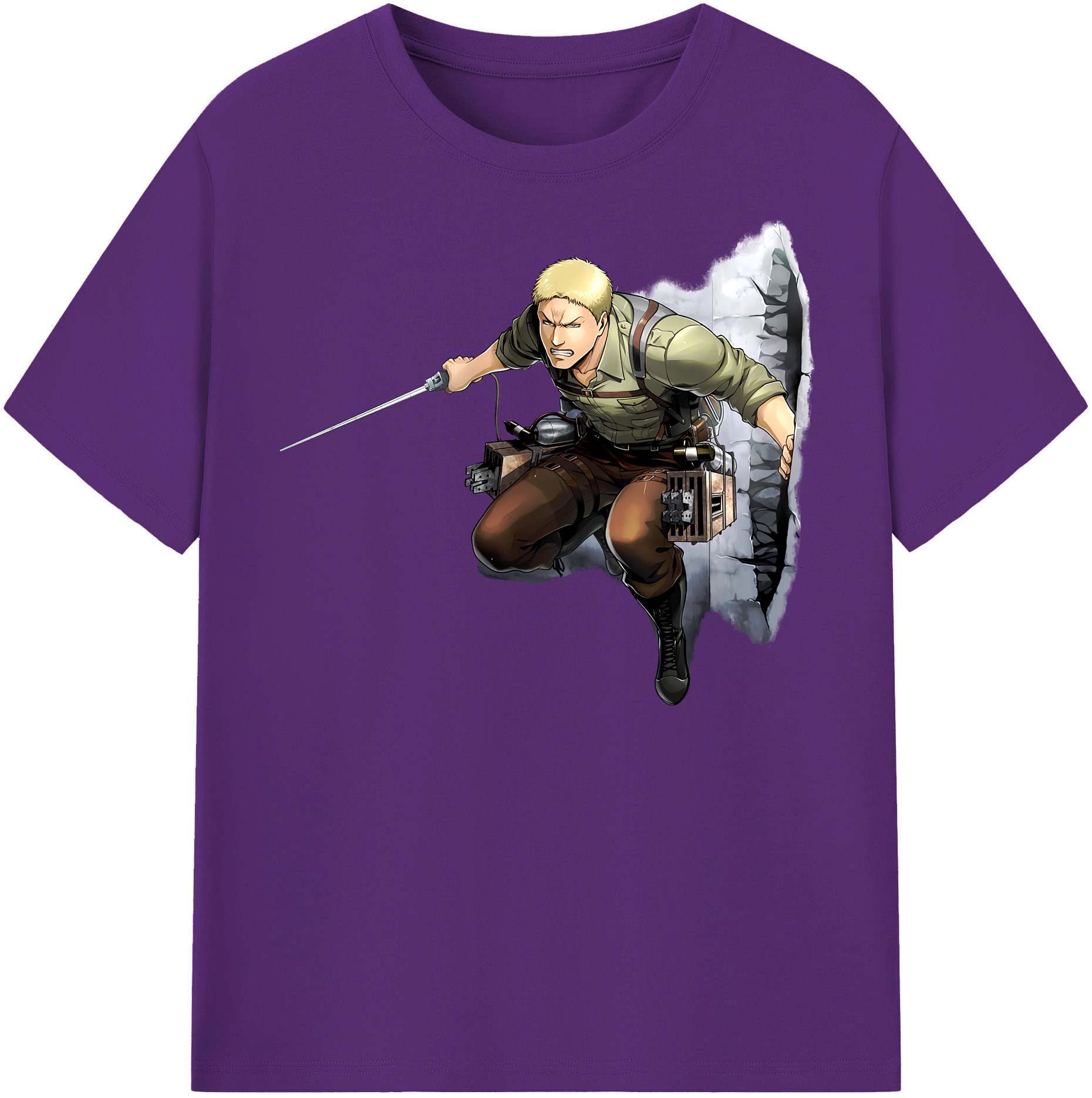 （画像用） 進撃の巨人 ライナー・ブラウン Attack on Titan Reiner Braun 綿100％半袖Tシャツ（フロントプリント）