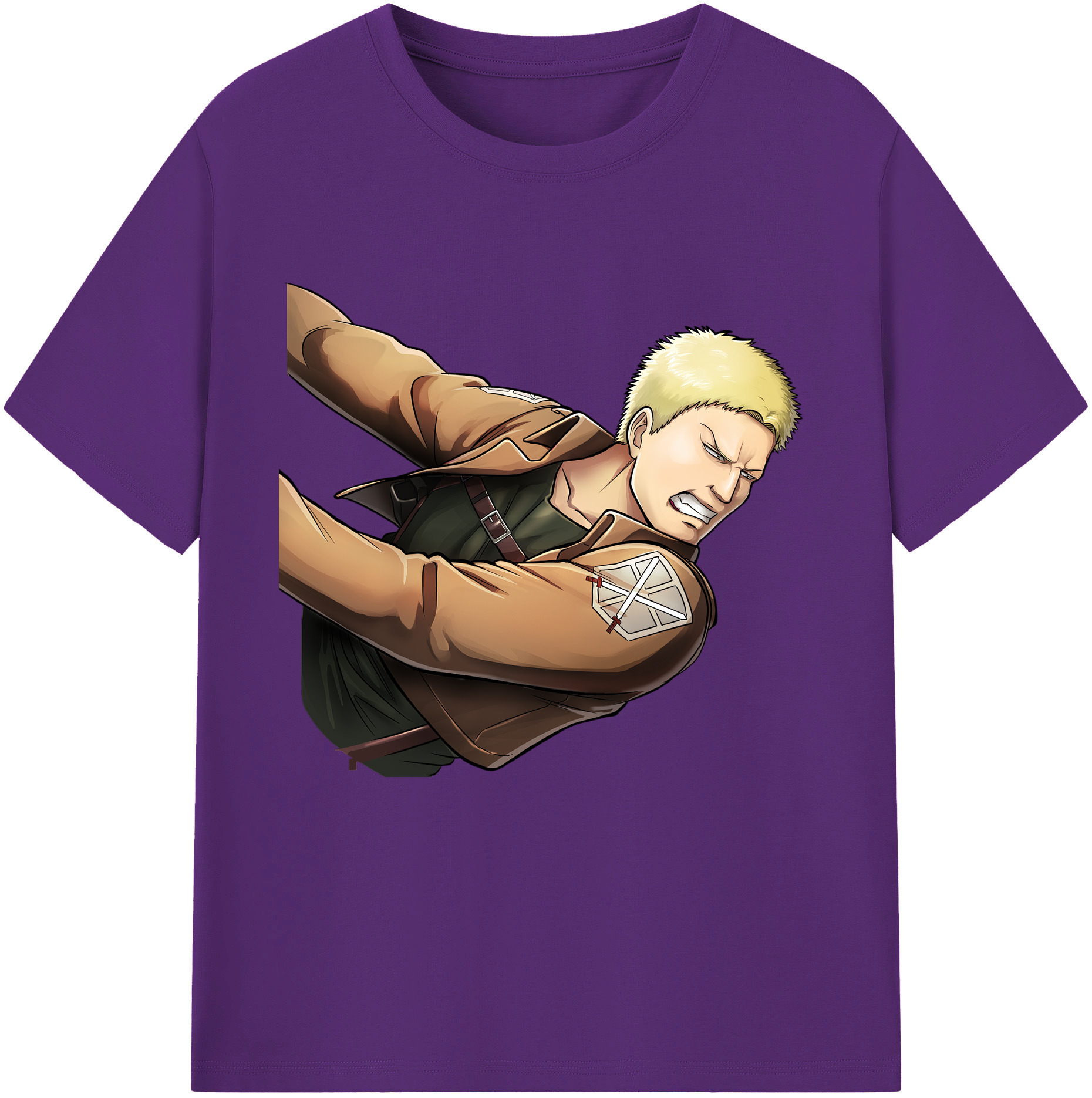 （画像用） 進撃の巨人 ライナー・ブラウン Attack on Titan Reiner Braun 綿100％半袖Tシャツ（フロントプリント）
