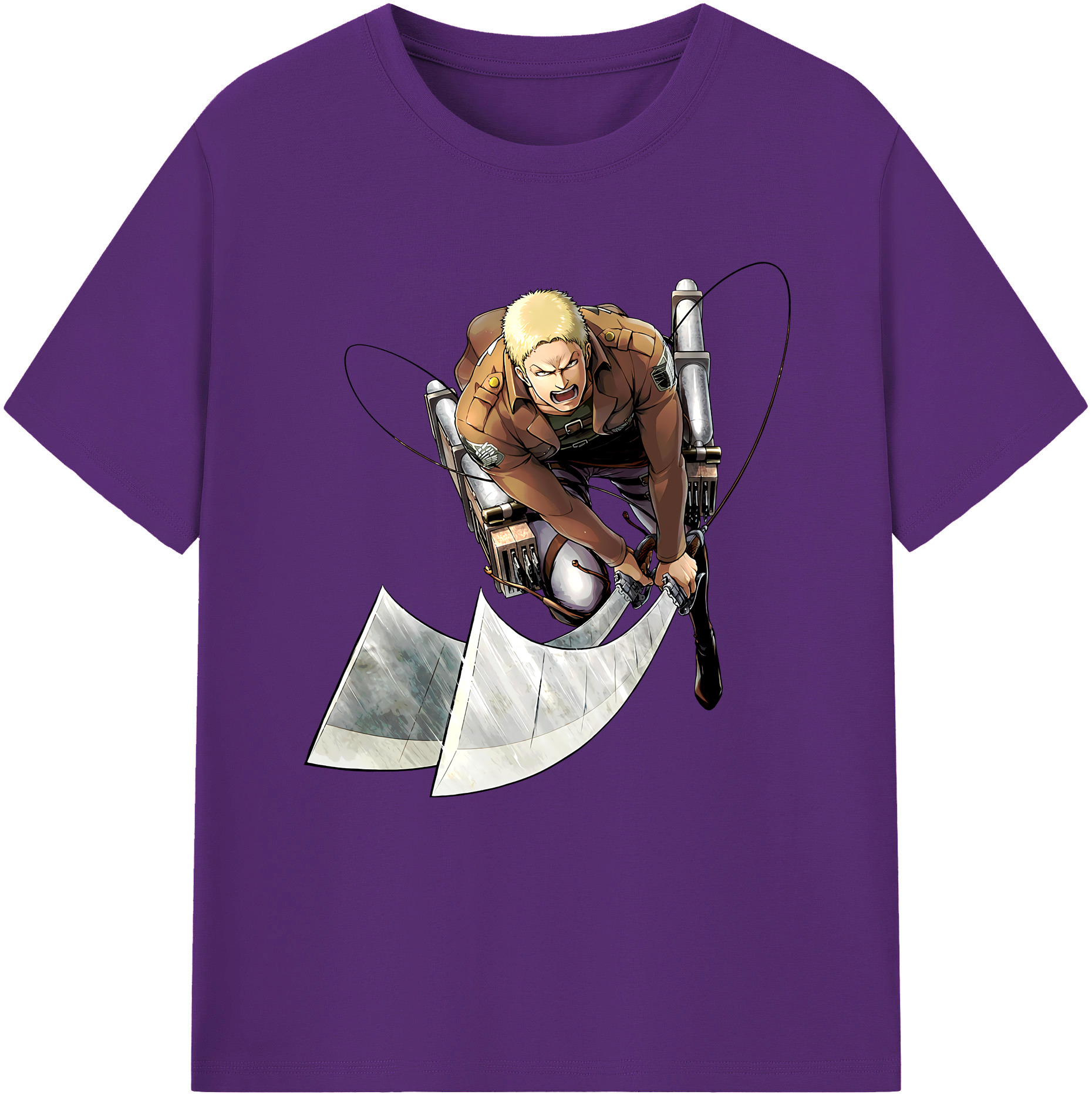 （画像用） 進撃の巨人 ライナー・ブラウン Attack on Titan Reiner Braun 綿100％半袖Tシャツ（フロントプリント）