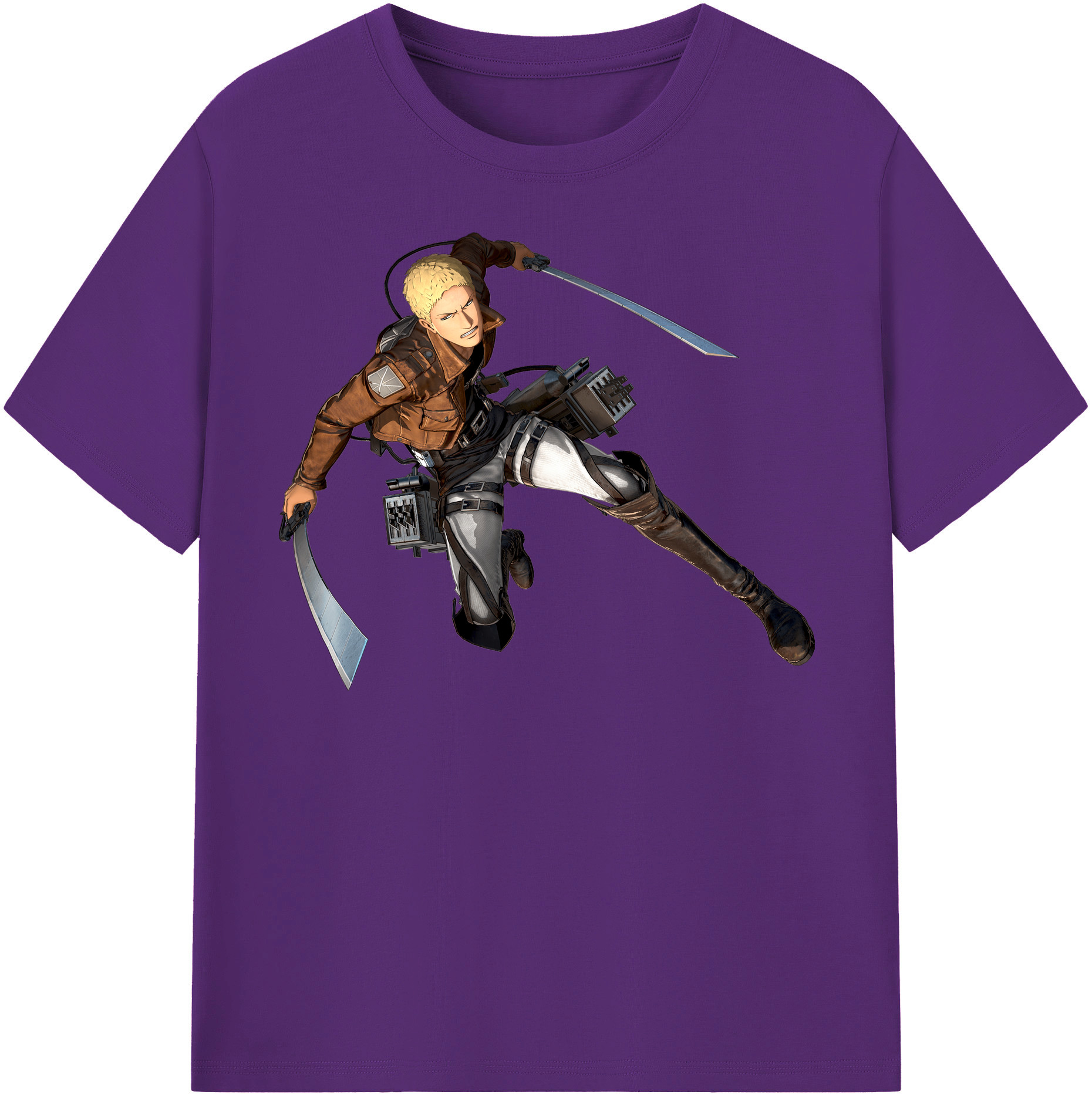 （画像用） 進撃の巨人 ライナー・ブラウン Attack on Titan Reiner Braun 綿100％半袖Tシャツ（フロントプリント）