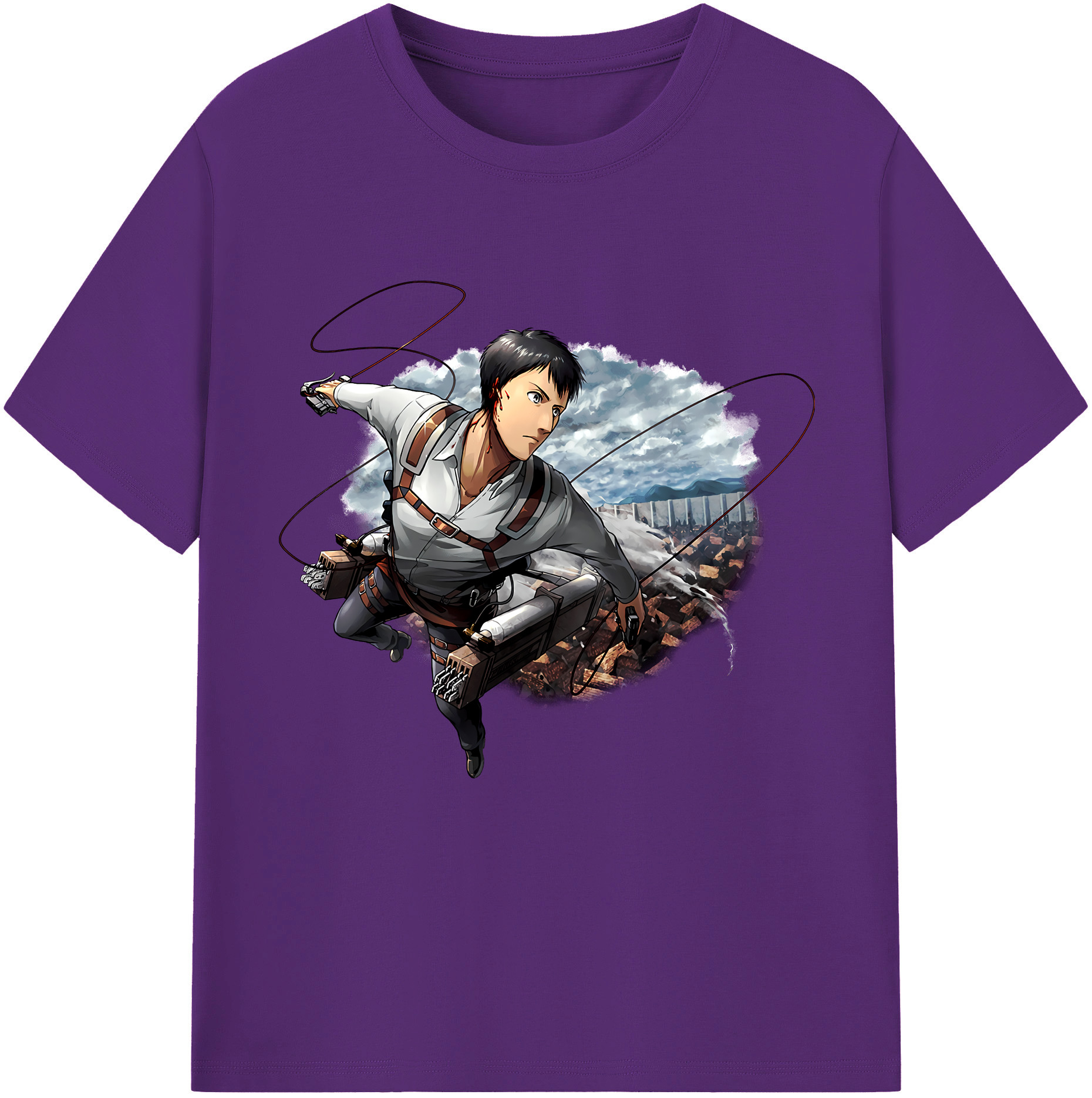（画像用） 進撃の巨人 ベルトルト・フーバー Attack on Titan Bertholdt Hoover 綿100％半袖Tシャツ（フロントプリント）