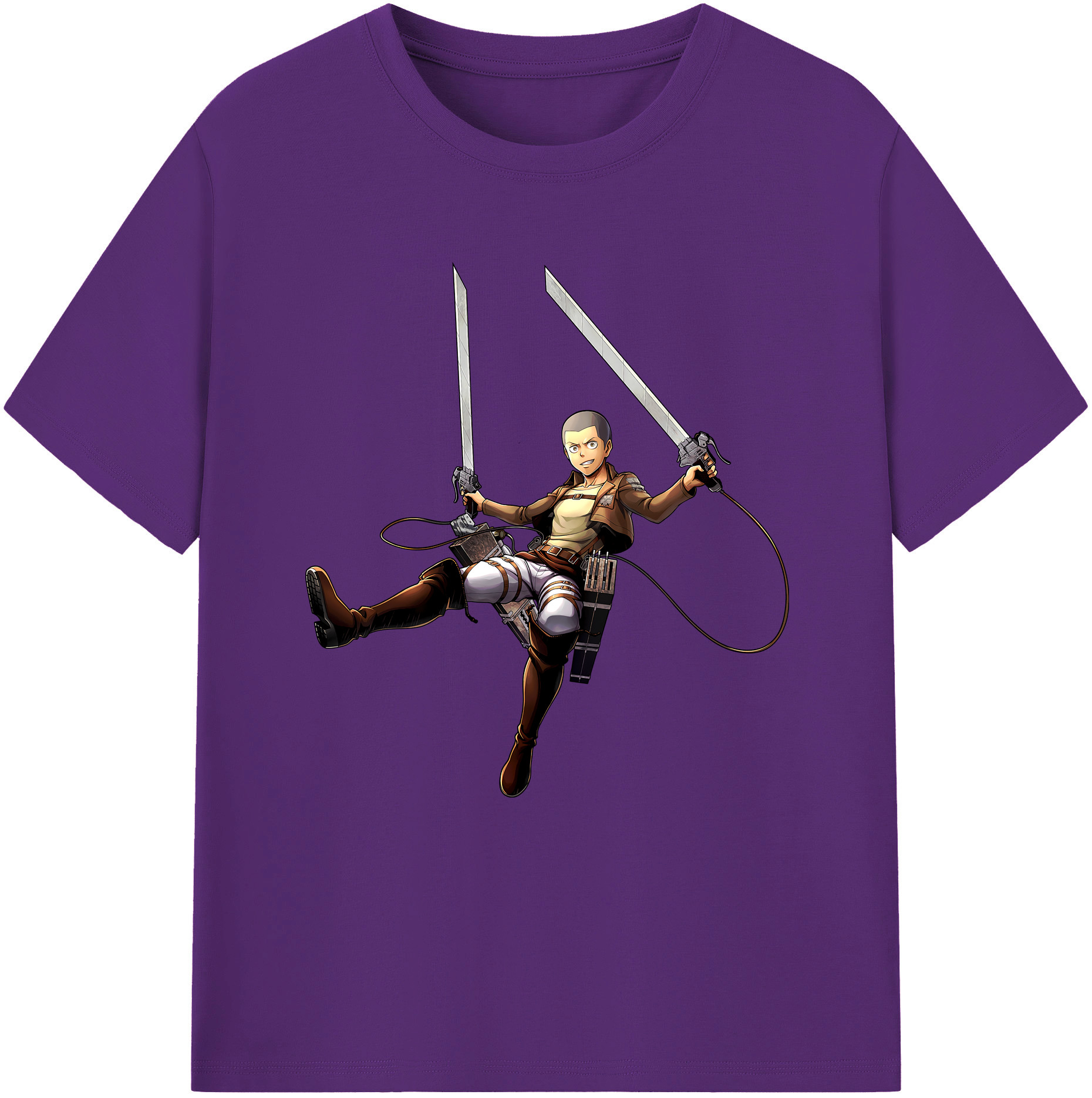 （画像用） 進撃の巨人 コニー·スプリンガー Attack on Titan Connie Springer 綿100％半袖Tシャツ（フロントプリント）
