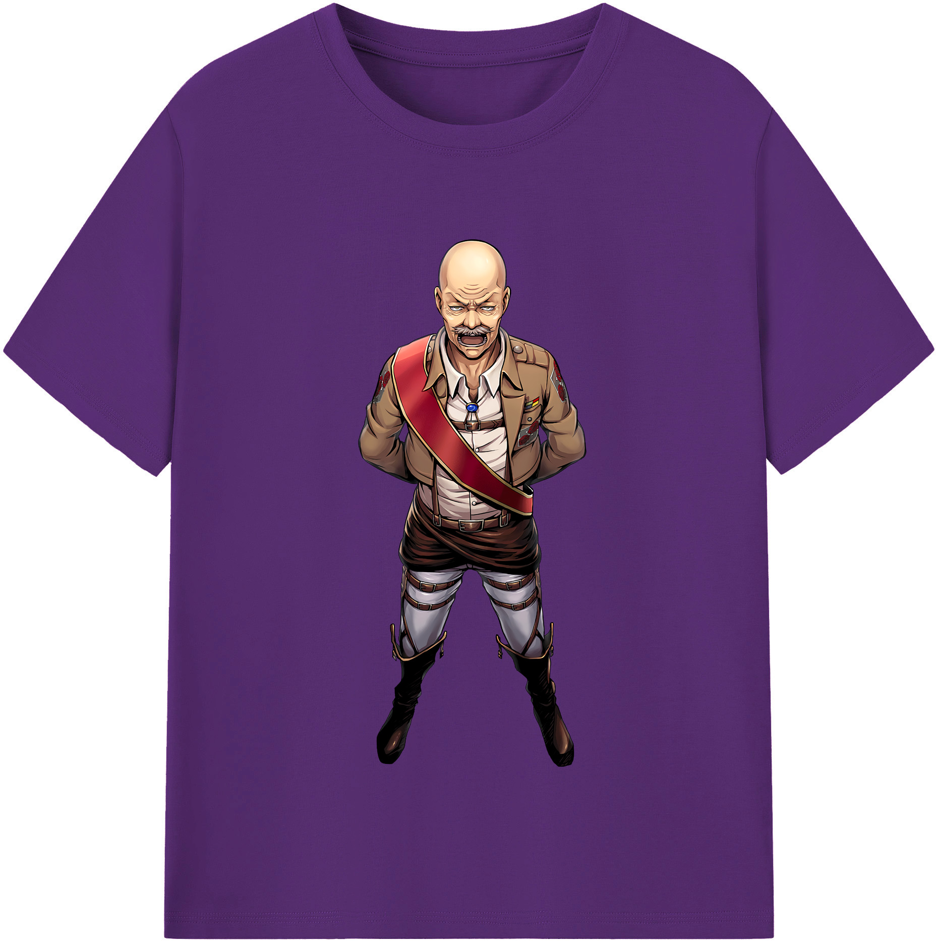 （画像用） 進撃の巨人 ドット·ピクシス Attack on Titan Dot Pixis 綿100％半袖Tシャツ（フロントプリント）