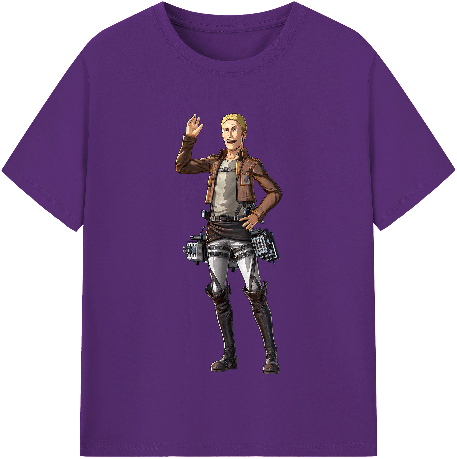 （画像用） 進撃の巨人 ハンネス Attack on Titan Hannes 綿100％半袖Tシャツ（フロントプリント）