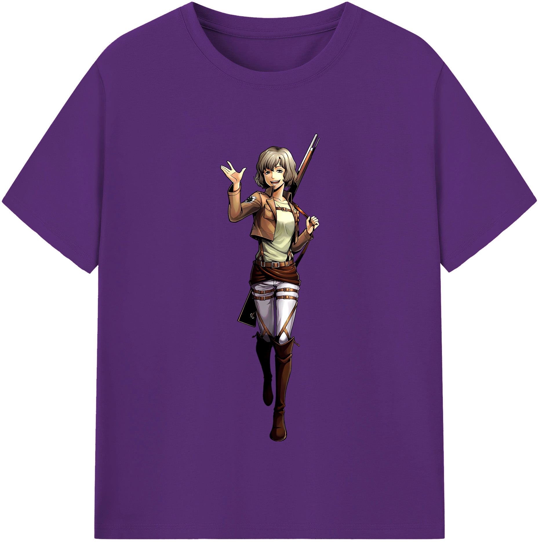 （画像用） 進撃の巨人 ヒツチ Attack on Titan Hitch 綿100％半袖Tシャツ（フロントプリント）