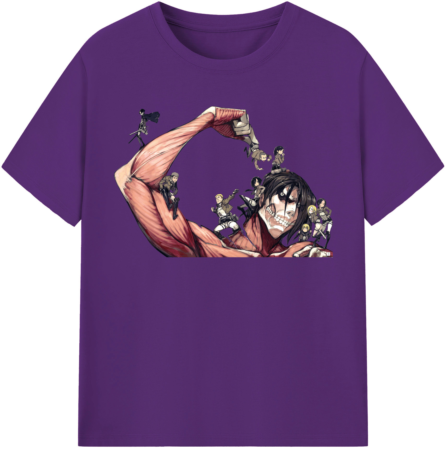 （画像用） 進撃の巨人 Attack on Titan 綿100％半袖Tシャツ（フロントプリント）