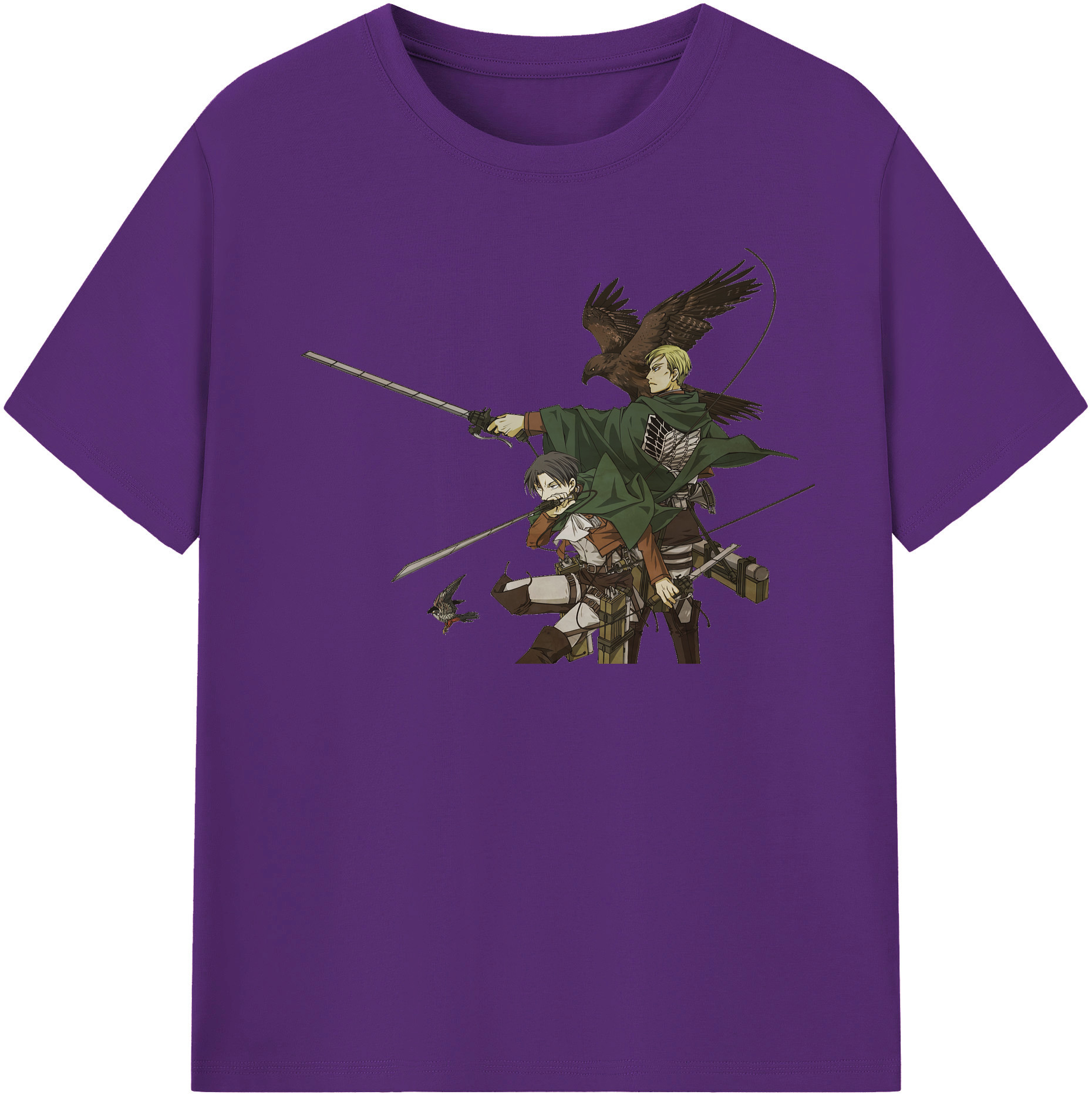 （画像用） 進撃の巨人 Attack on Titan 綿100％半袖Tシャツ（フロントプリント）
