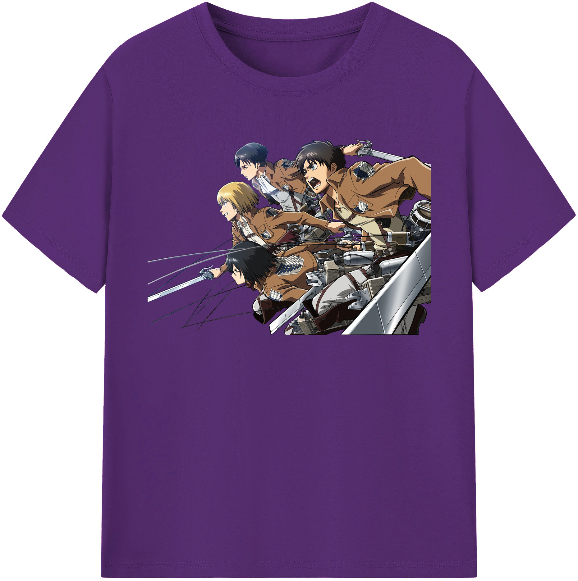（画像用） 進撃の巨人 Attack on Titan 綿100％半袖Tシャツ（フロントプリント）