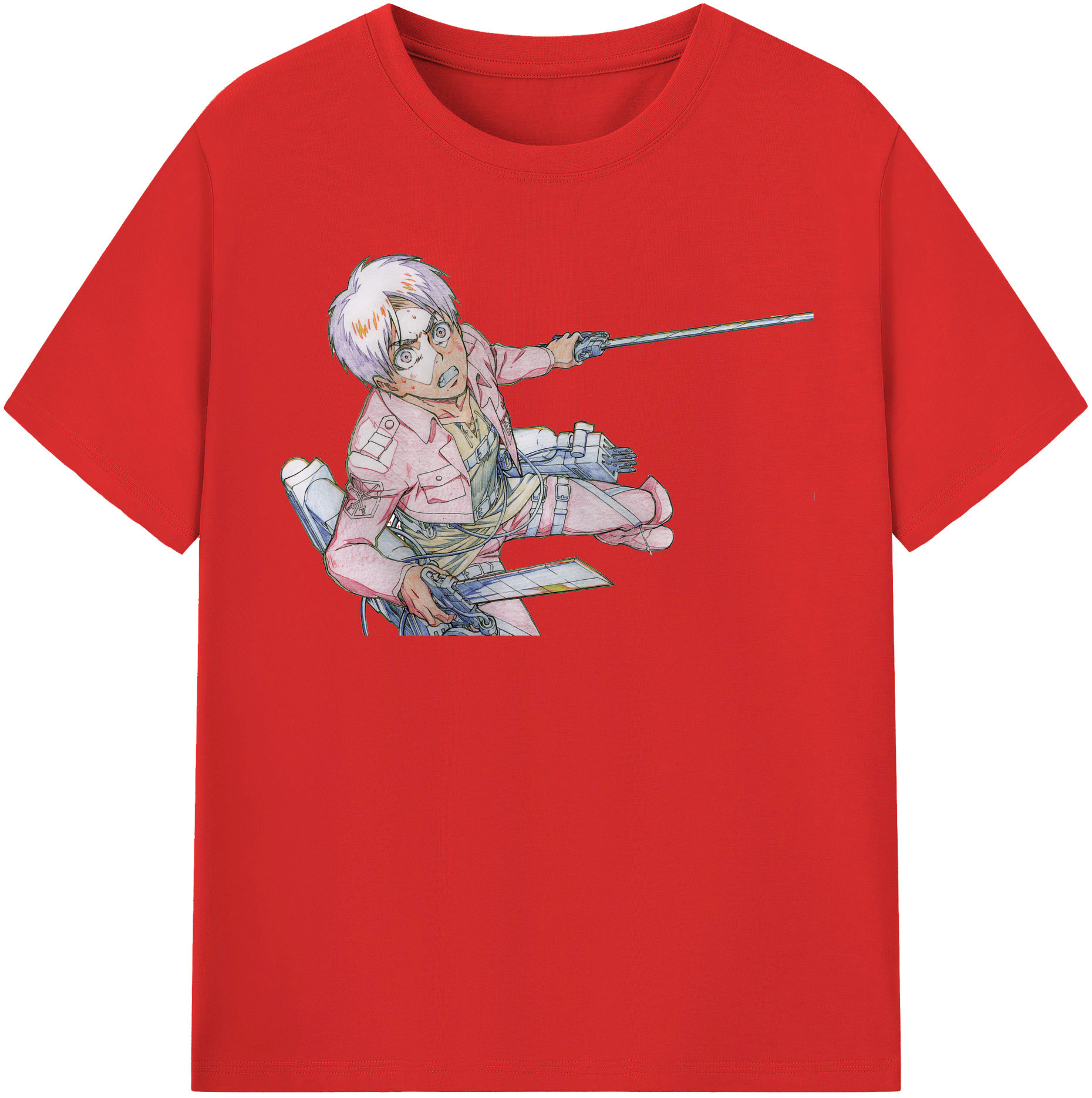 （画像用） 進撃の巨人 エレン･イェーガー Attack on Titan Eren Jäger 綿100％半袖Tシャツ（フロントプリント）