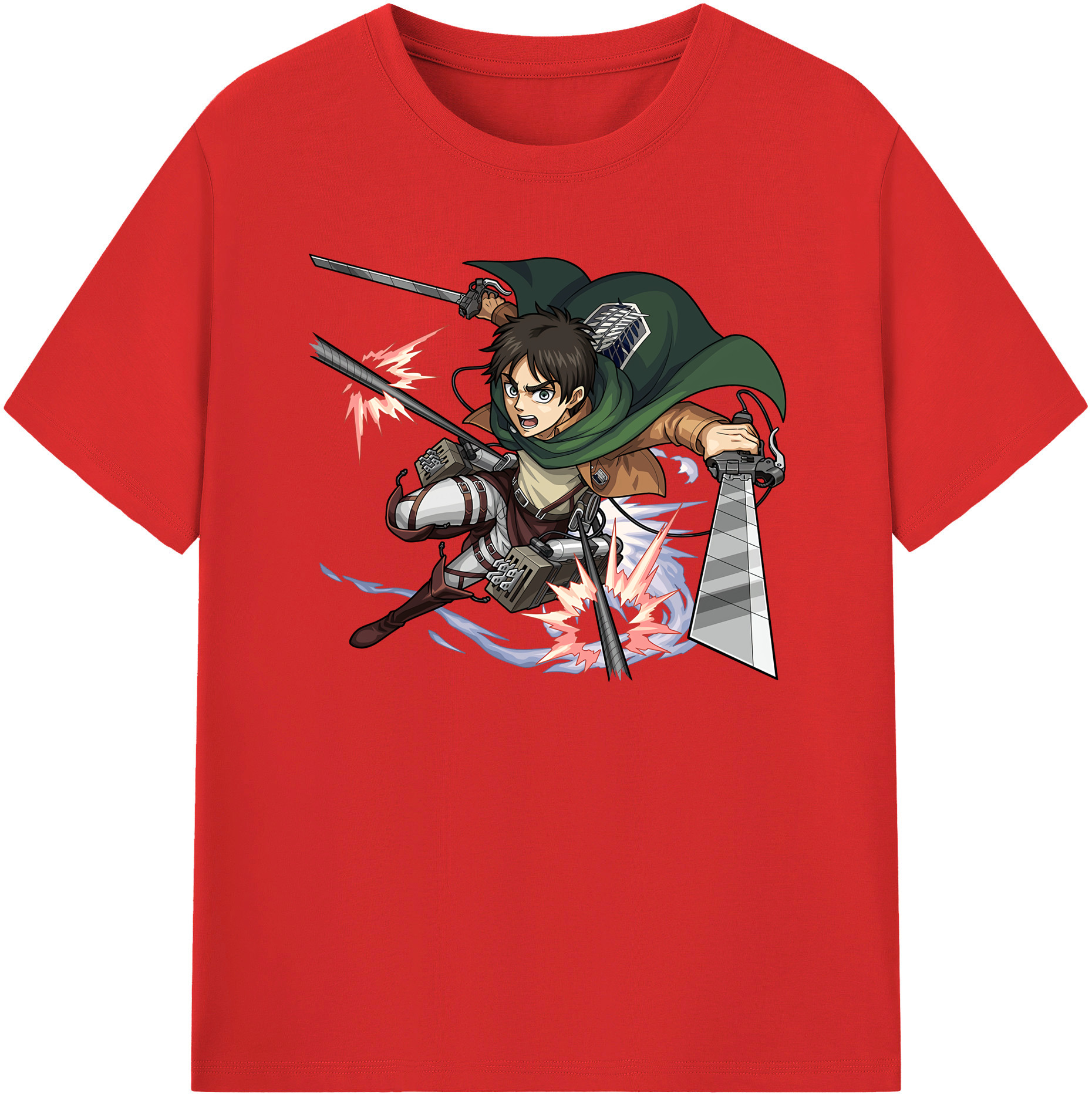 （画像用） 進撃の巨人 エレン･イェーガー Attack on Titan Eren Jäger 綿100％半袖Tシャツ（フロントプリント）